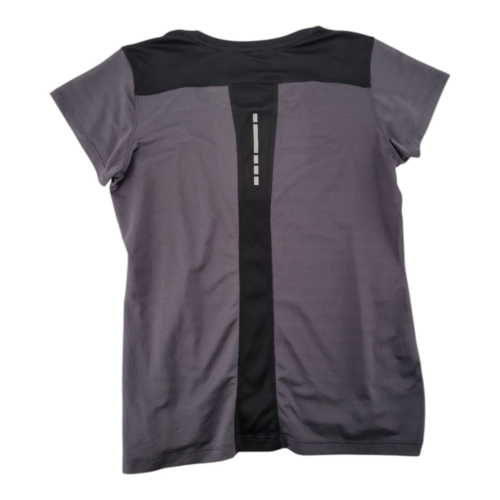 Avia Women's Gray Black Athletic Mesh Activewear Shirt Short Sleeve Size L
