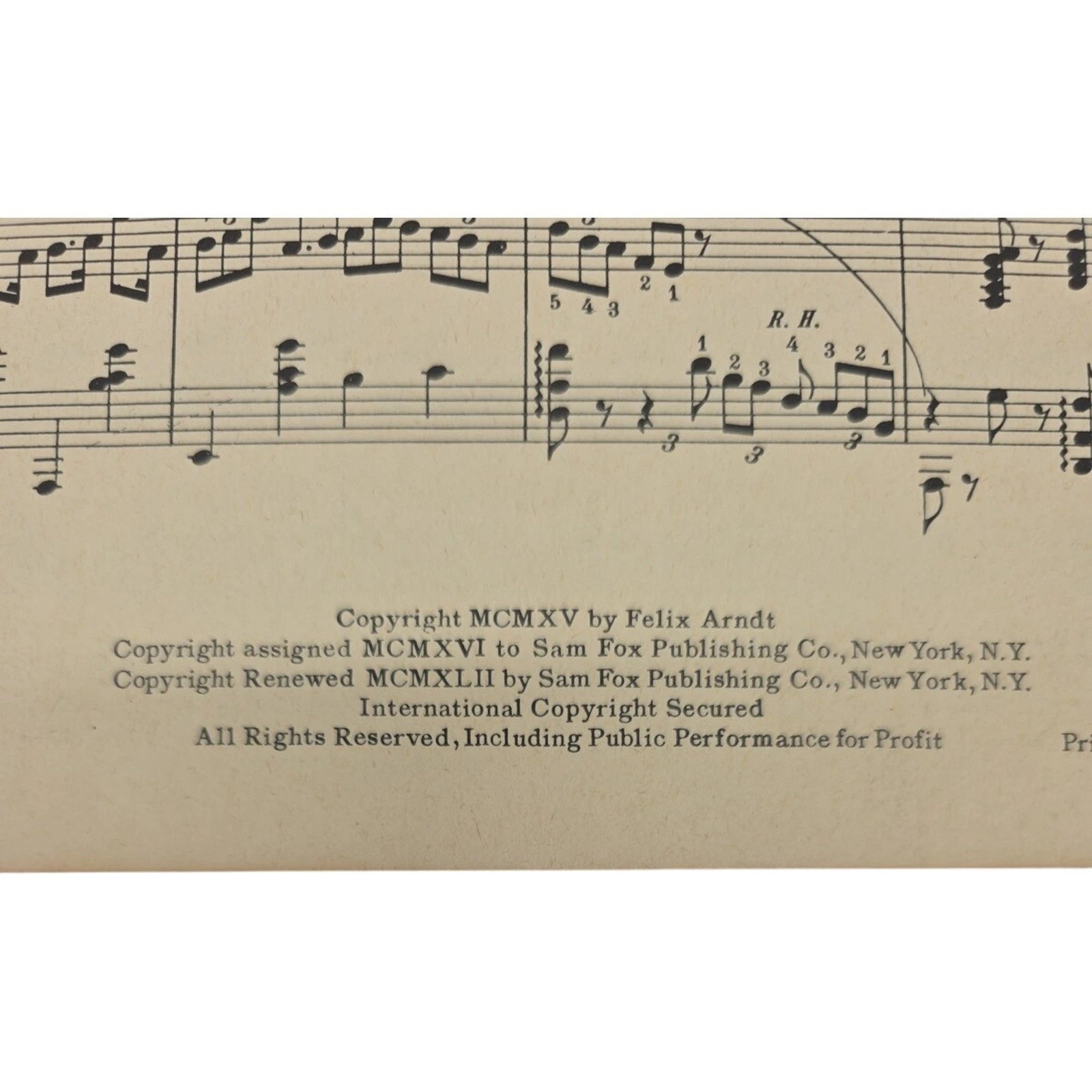 Nola A Silhouette for the Piano by Felix Arndt Sam Fox Publishing Sheet Music
