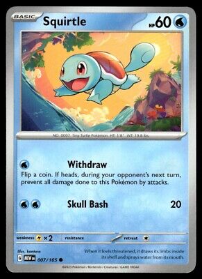 Pokemon 2023 Scarlet & Violet 151 Squirtle Common #7 Near Mint Card