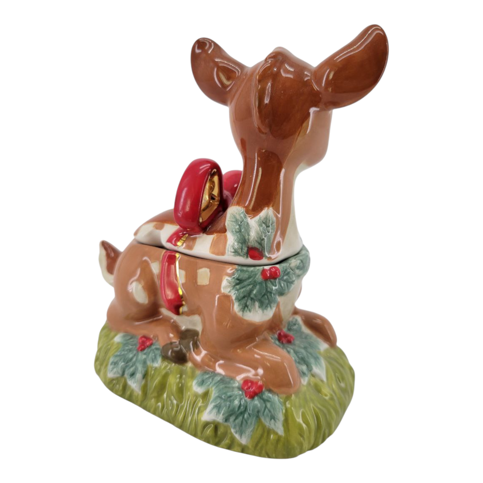 Disney Bambi Ceramic Christmas Sugar Bowl Holiday Decor