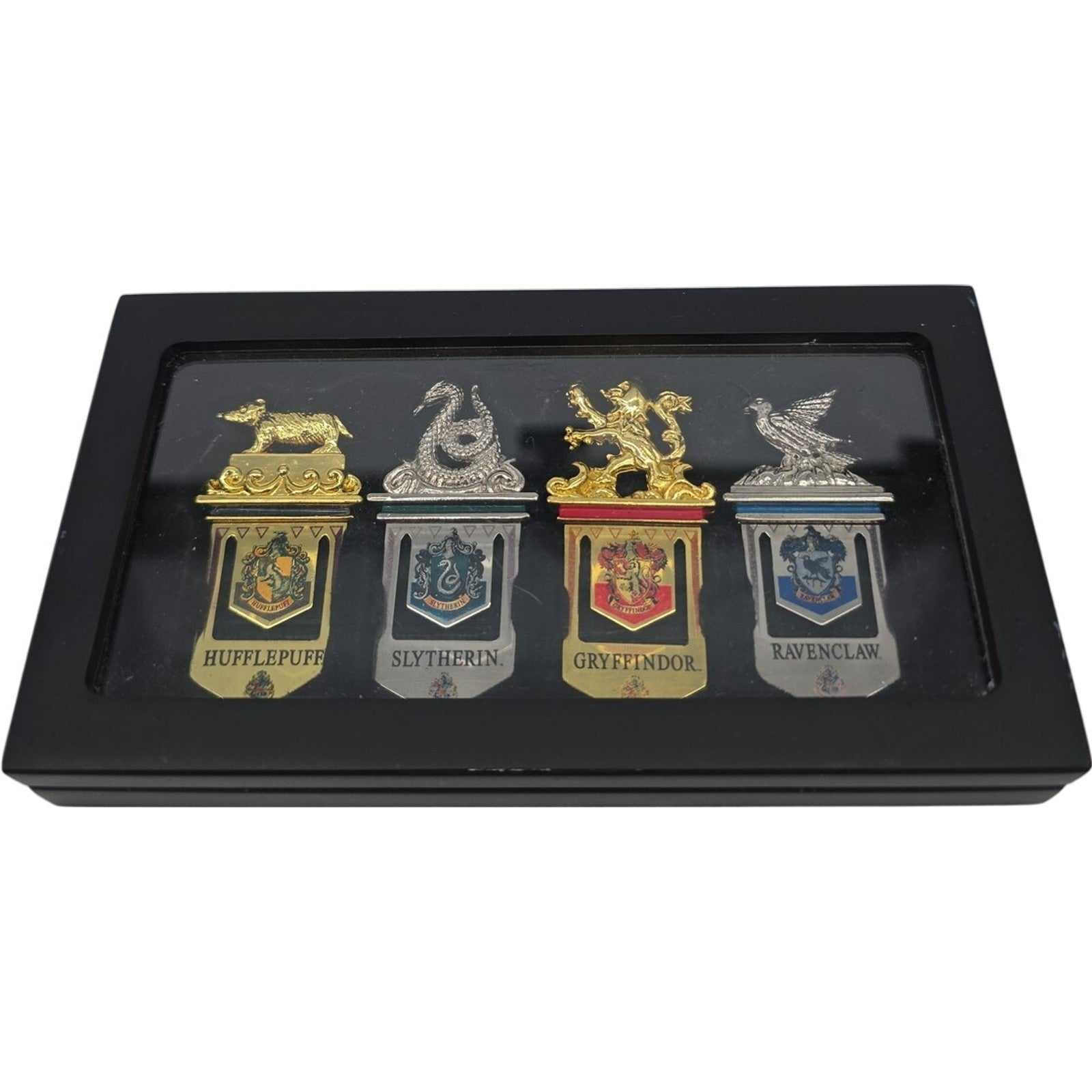 Harry Potter Hogwarts House Metal Bookmarks in Case Collection of 4