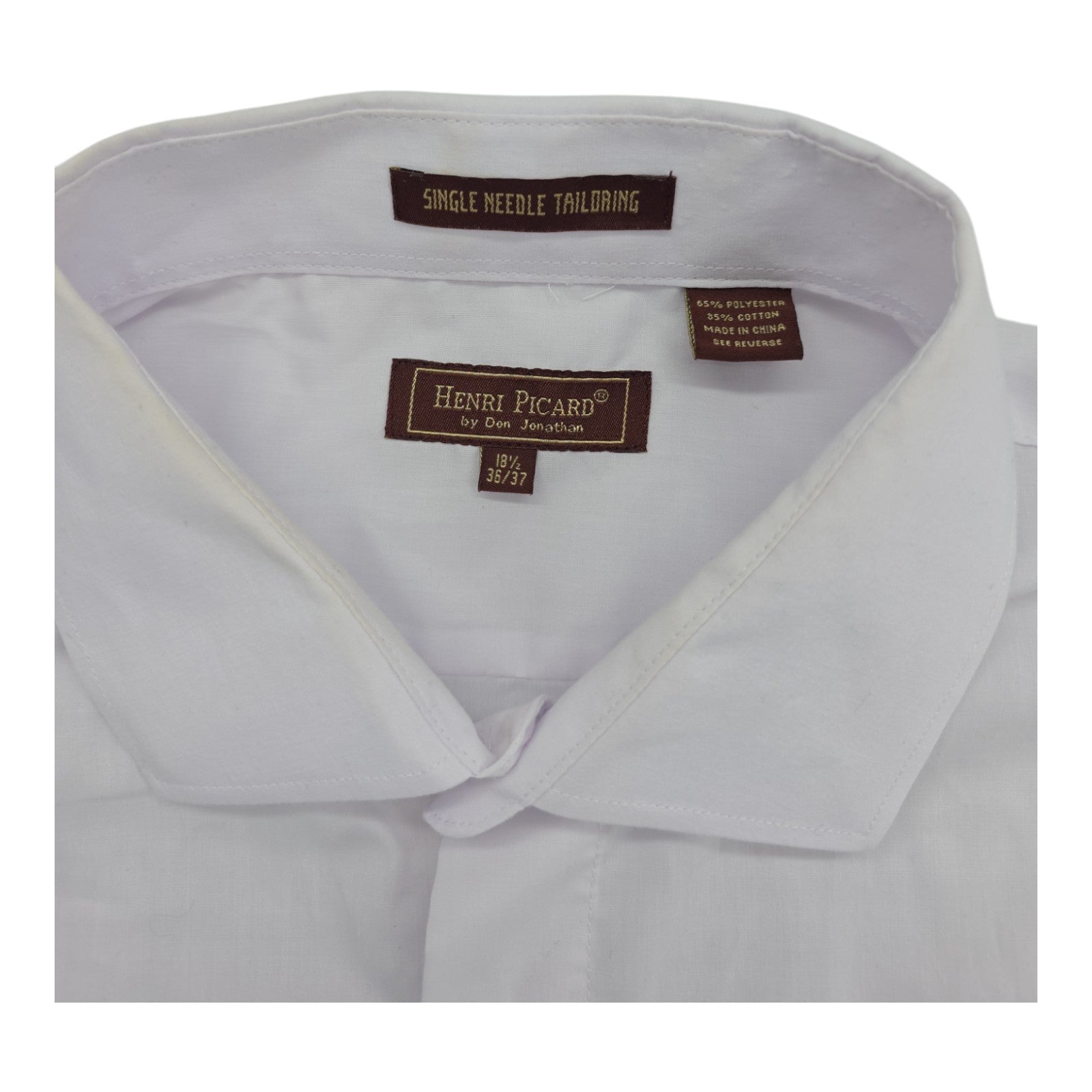 Henri Picard by Don Jonathan White Dress Shirt Men’s 18½ 36/37 Long Sleeve