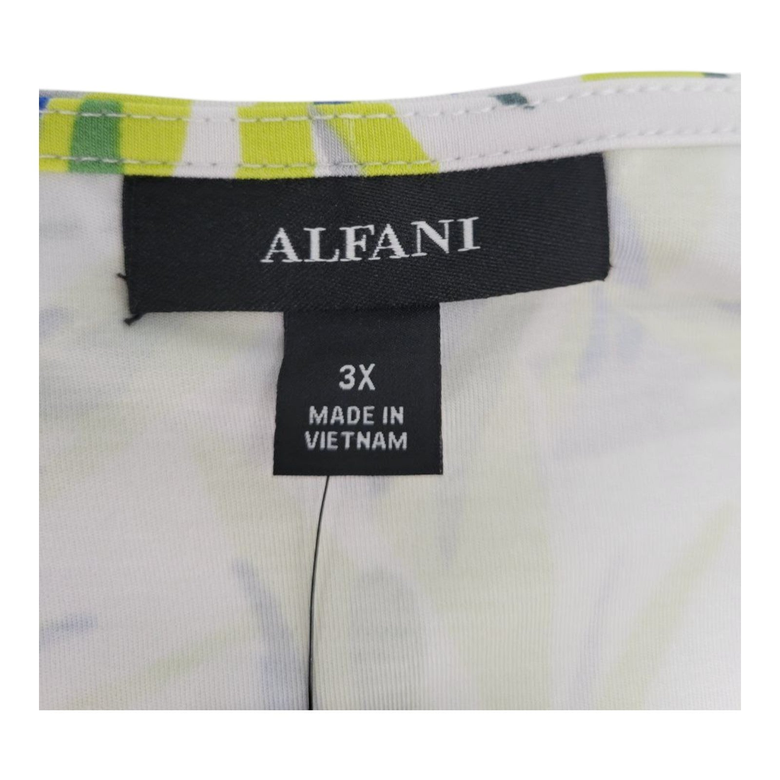 Alfani Plus Women's 3X Leaf Print Blouse Cobalt Breeze Ruffle Sleeve Top