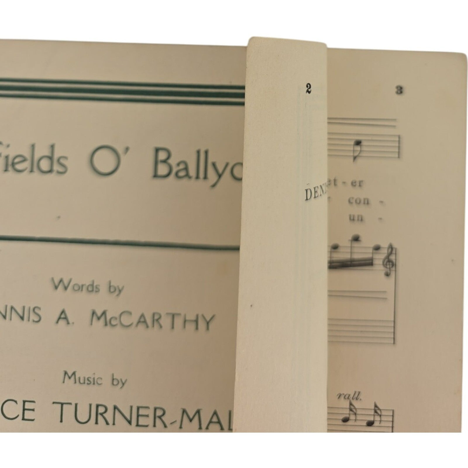 Vintage Sheet Music The Fields O' Ballyclare by Dennis A. McCarthy