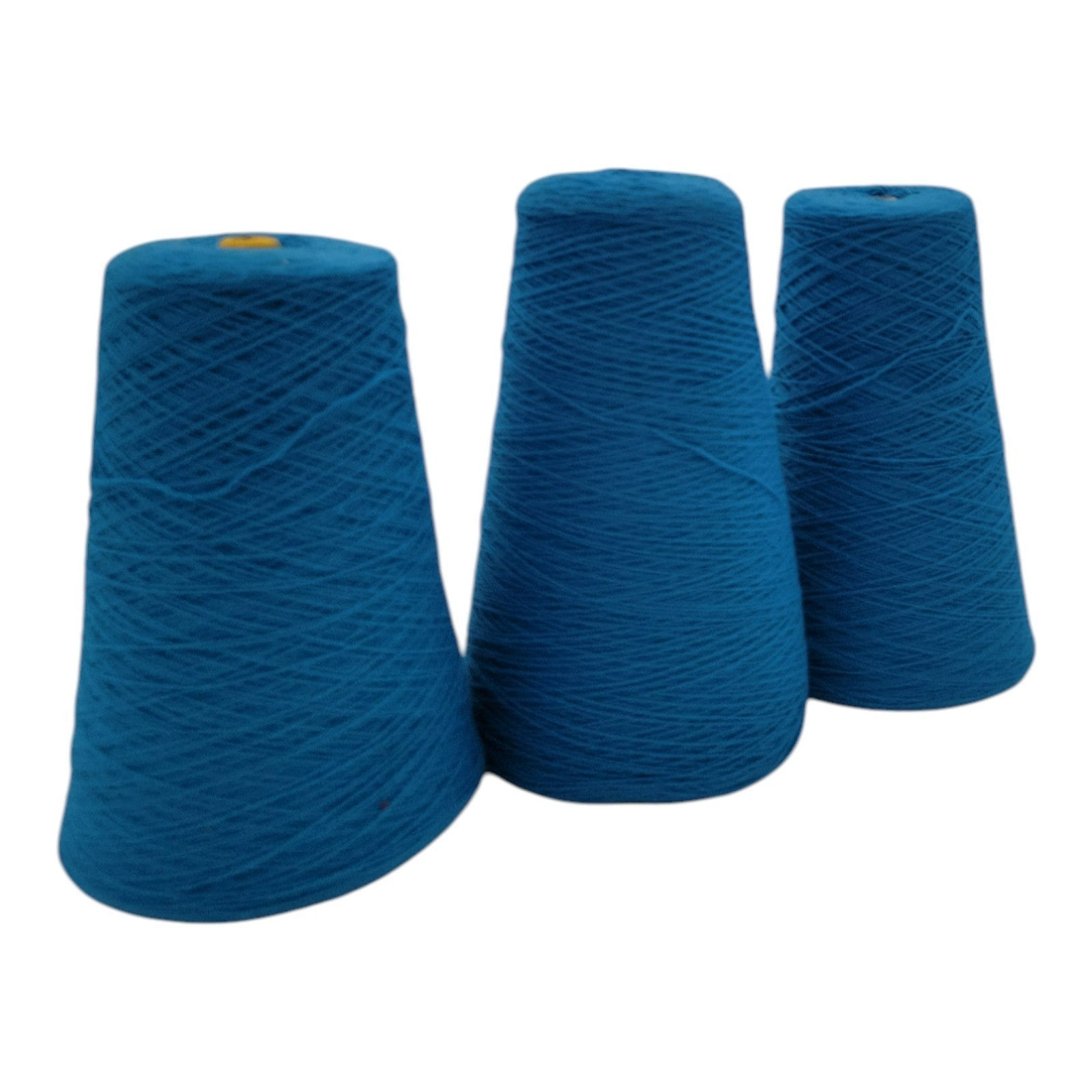 Vintage National Spinning Co Acrylic Yarn Cone 2/24 Blue 46843 Lot of 3