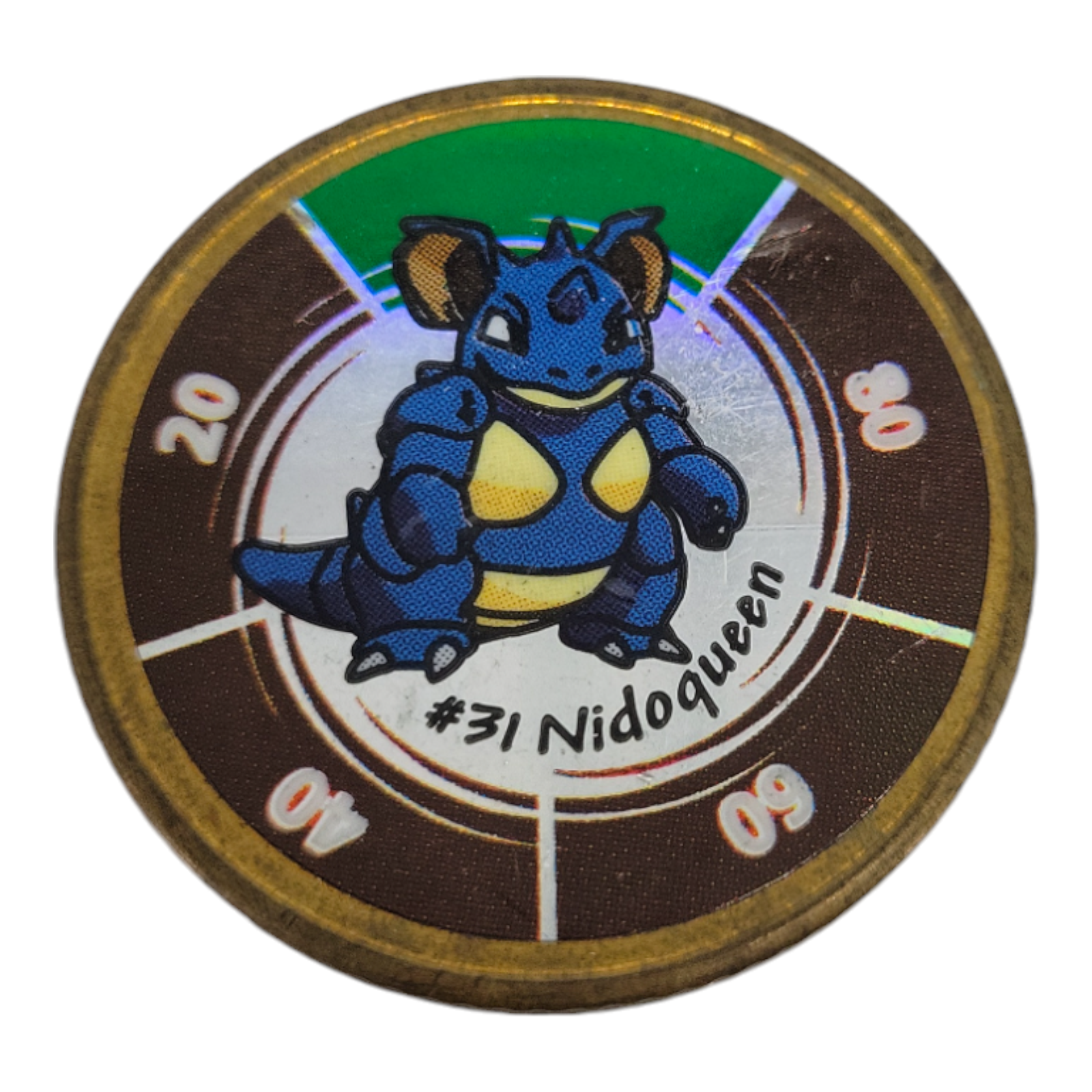 1999 Vintage Nintendo Hasbro Pokemon Battle Coin Gold Nidoqueen #31