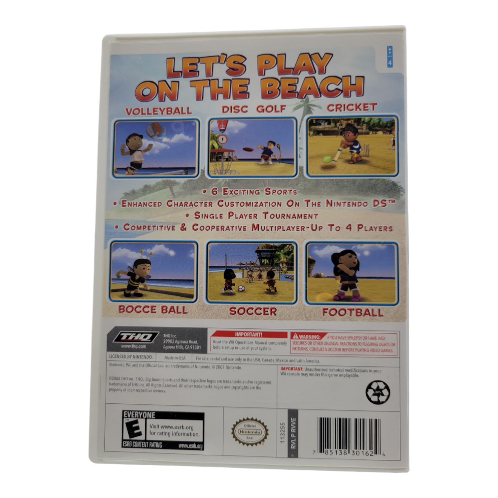 Nintendo Wii Big Beach Sports Game THQ 2008 Complete with Case and Manual