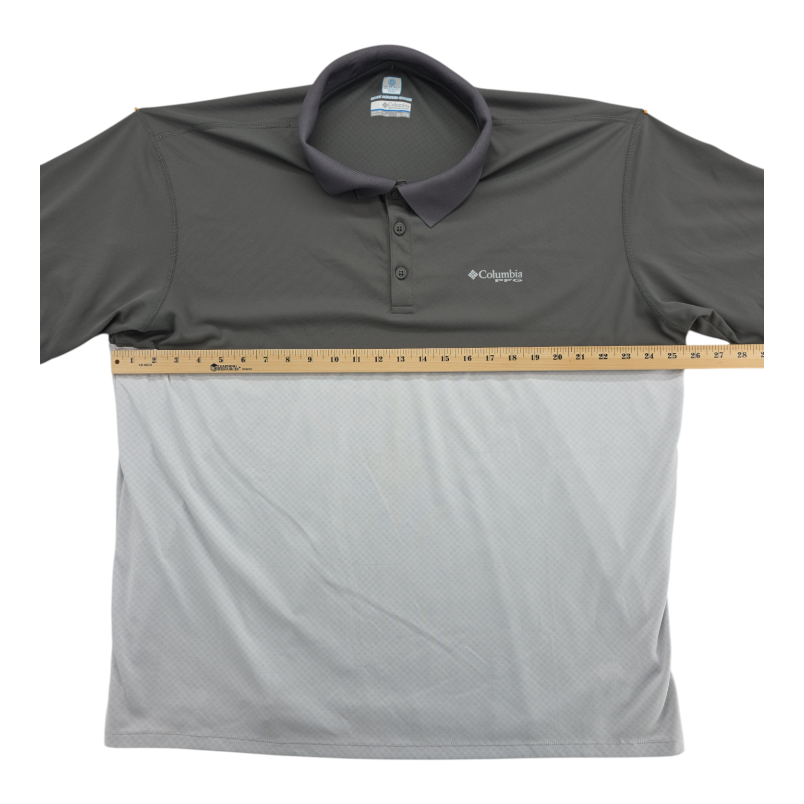 Columbia PFG Omni Freeze Zero Polo Shirt Gray White Short Sleeve XXL 2TG