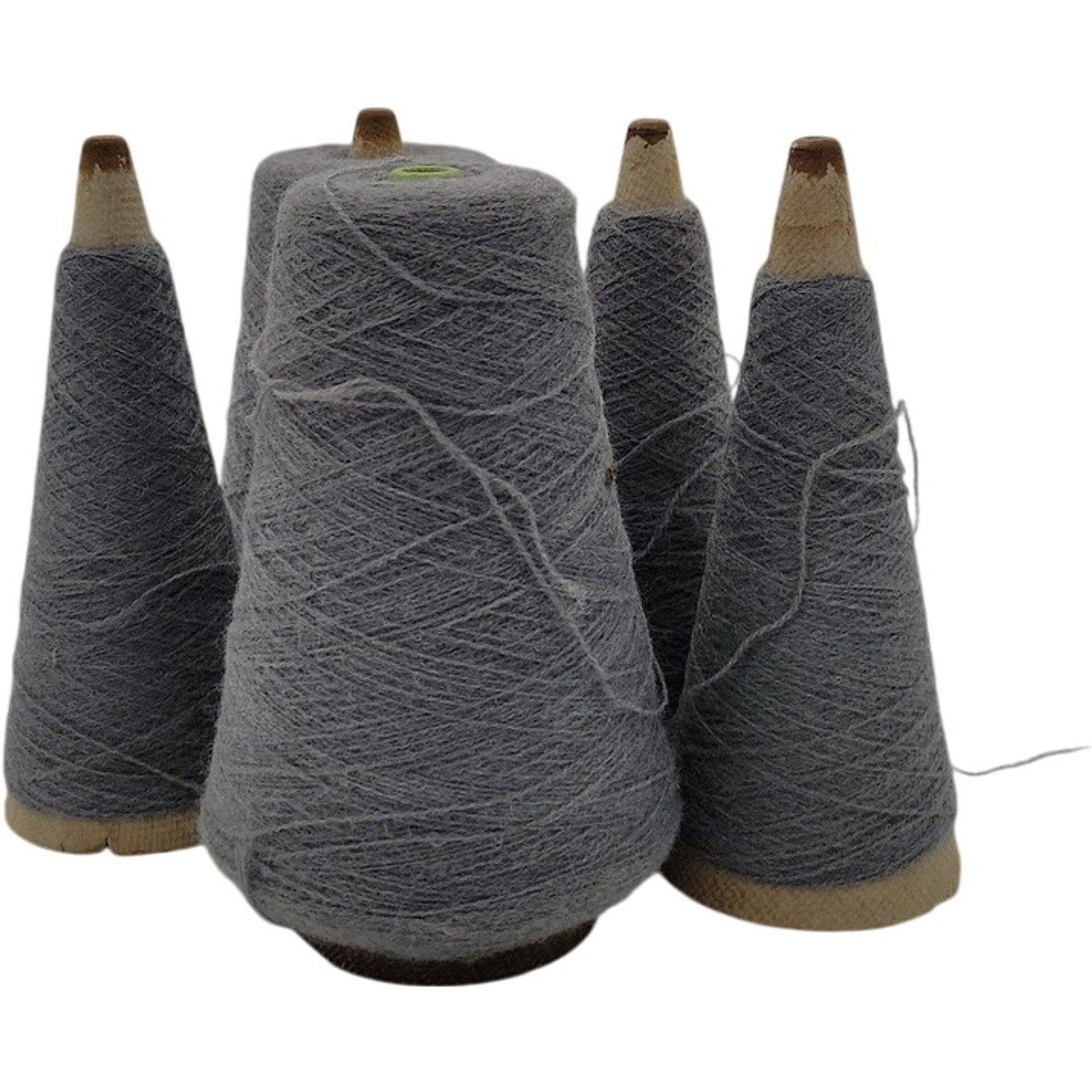 Vintage Templon Flannel Heather Gray Wool Blend 2/24 Cone Yarn Lot of 5
