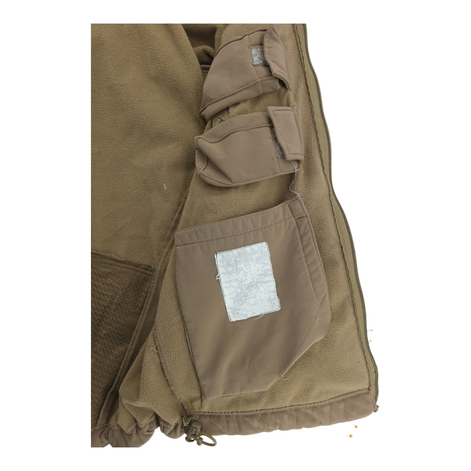 Nine Line Tactical Softshell Hooded Jacket Men’s L Tan with Patches