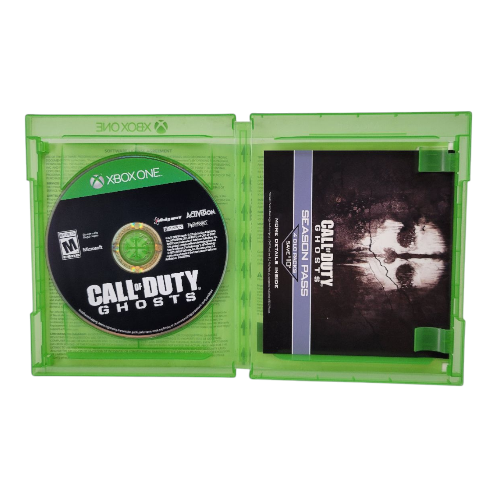 Activision Call of Duty Ghosts Xbox One 2013 Case Disc Season Pass Included