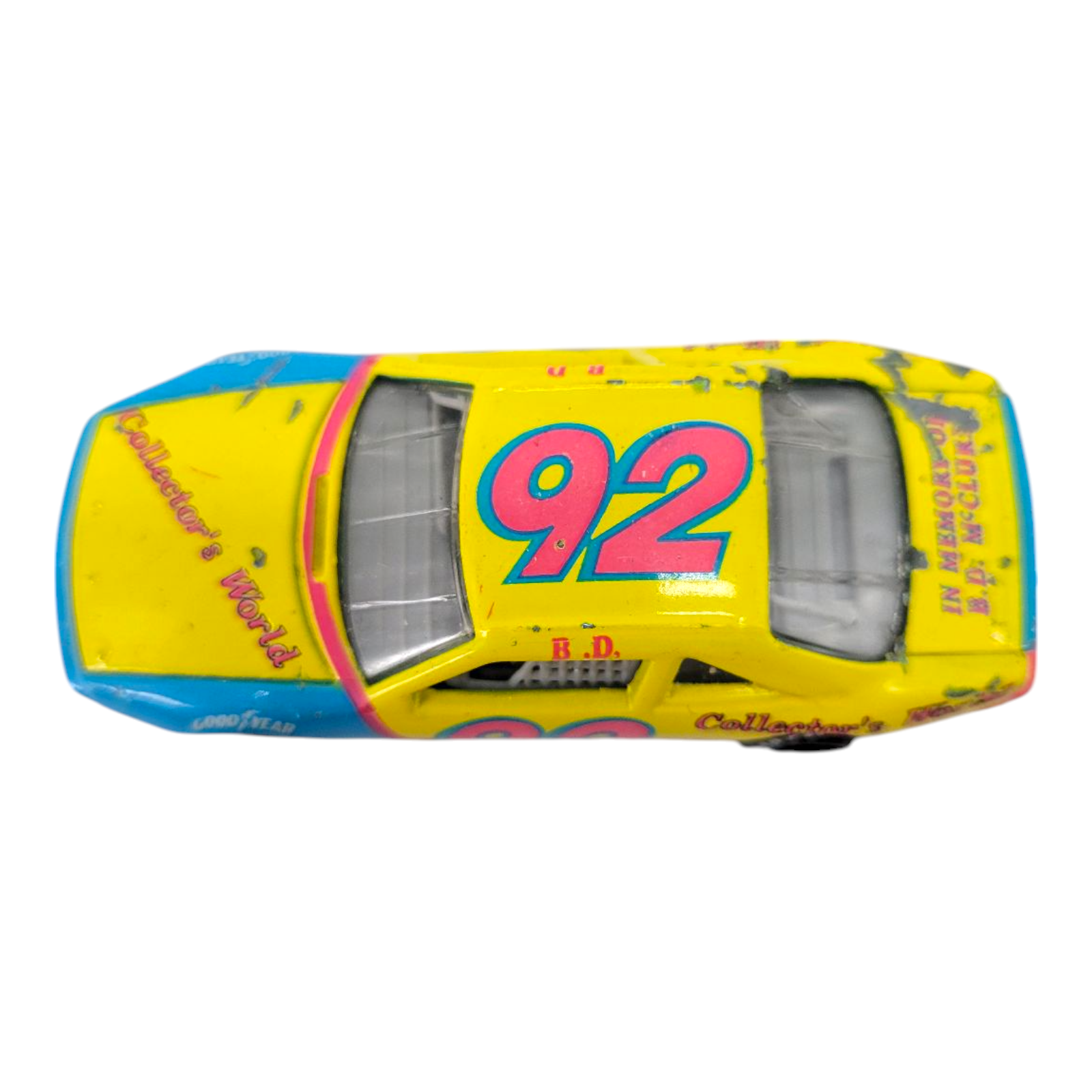 Revell NASCAR Collectors World #92 Yellow Blue B.D. McClure Memoriam Car