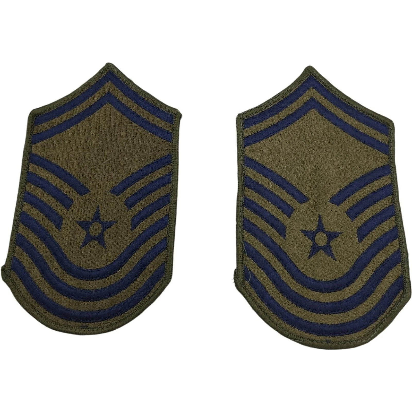 Vintage Circa 1980 US Air Force Chief Master Sergeant Subdued Patch Pair