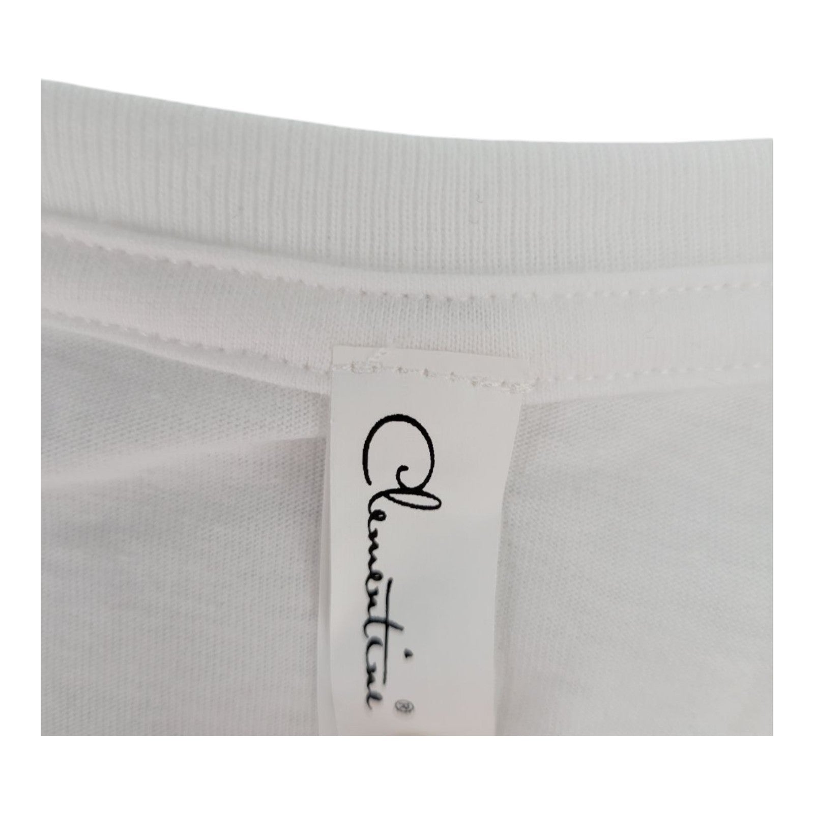 Clementine Women's White Fitted T-Shirt Cotton Blend Short Sleeve 2XL