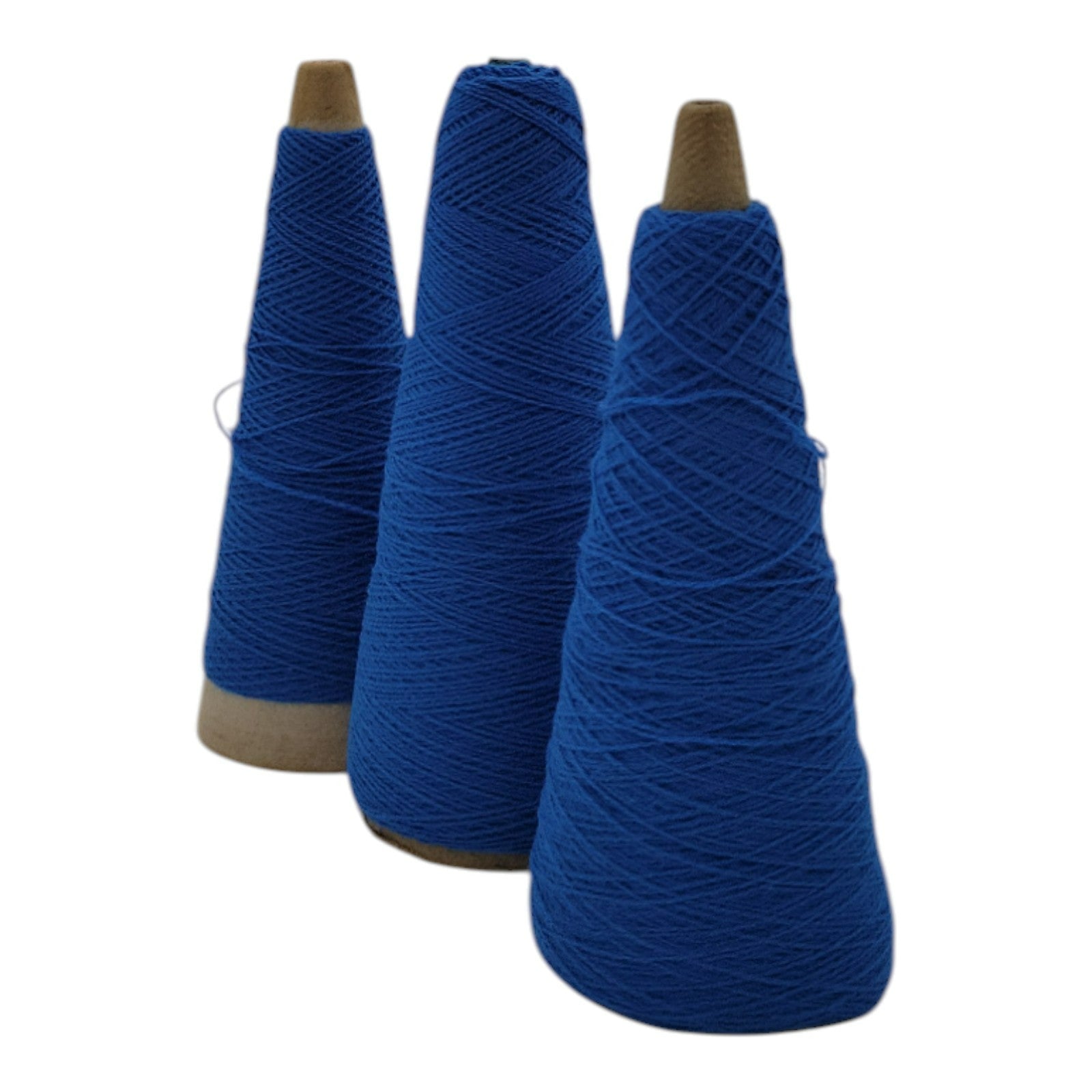 Vintage 1980s National Spinning Co Acrylic Yarn Cone 2/24 Blue Lot of 3