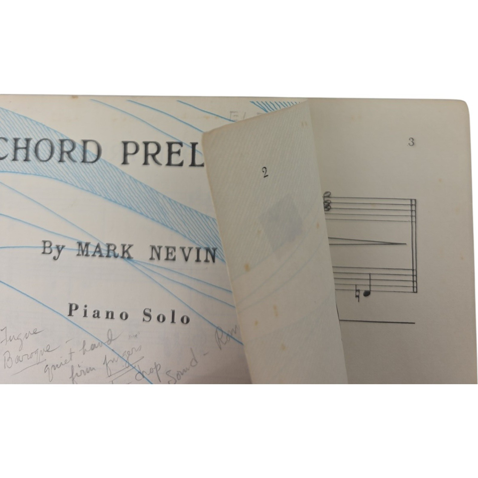1966 Vintage Sheet Music Chord Prelude by Mark Nevin Piano Solo Belwin Mills