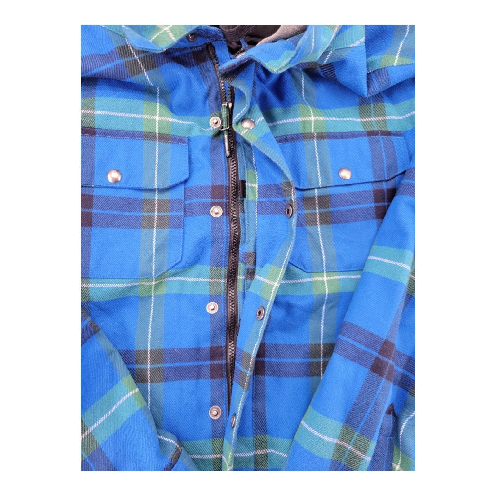 Burton Snowboard Dryride Jacket Blue Plaid Insulated Hooded Coat Mens Large