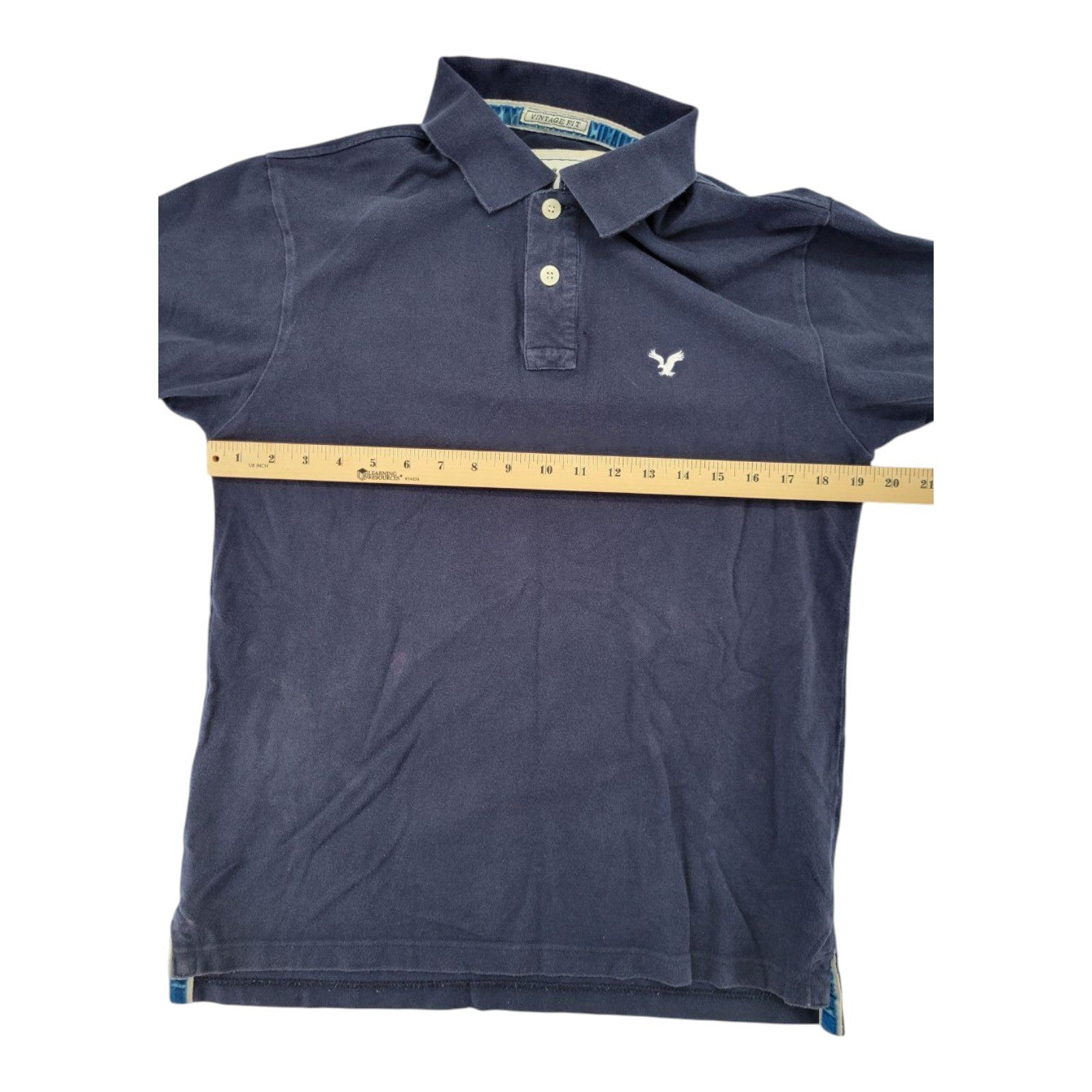 American Eagle Navy Polo Shirt Men's M Vintage Fit Embroidered Eagle
