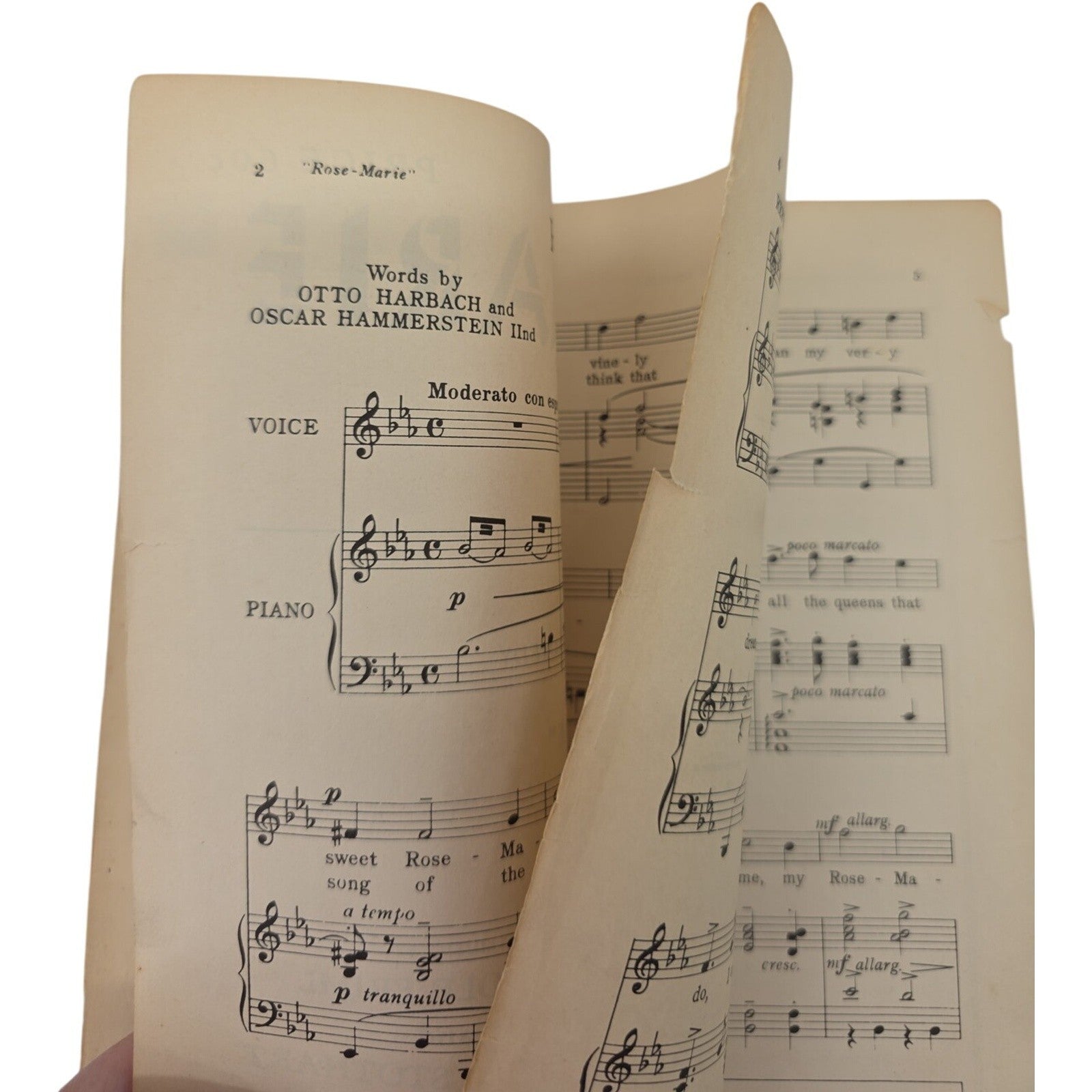 Vintage Sheet Music Rose Marie From Rose-Marie 1924 Harms Inc