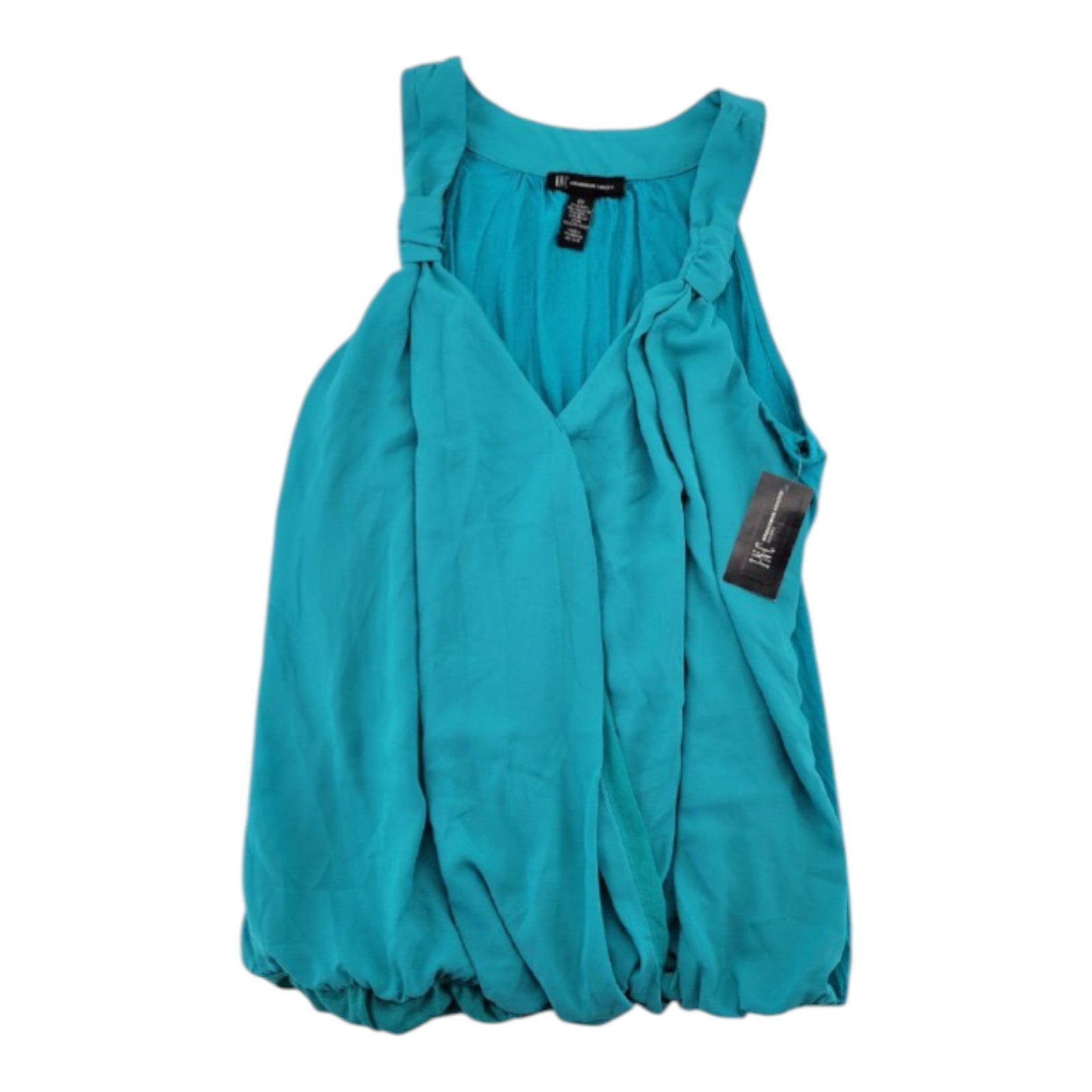 INC International Concepts Women's Teal Glow Bubble Hem Sleeveless Blouse NWT 0X