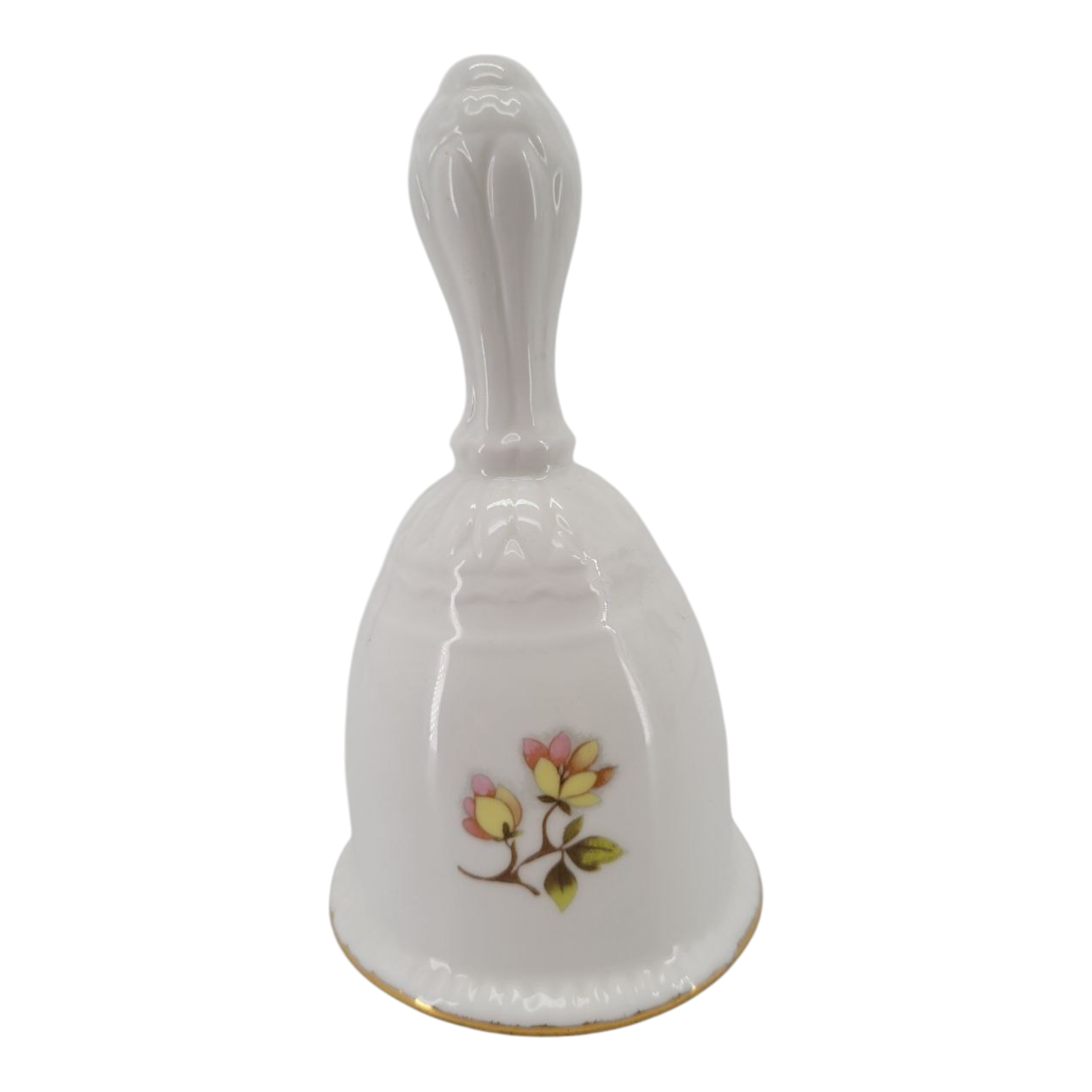 Vintage Bone China Hand Bell Lotus Flower White