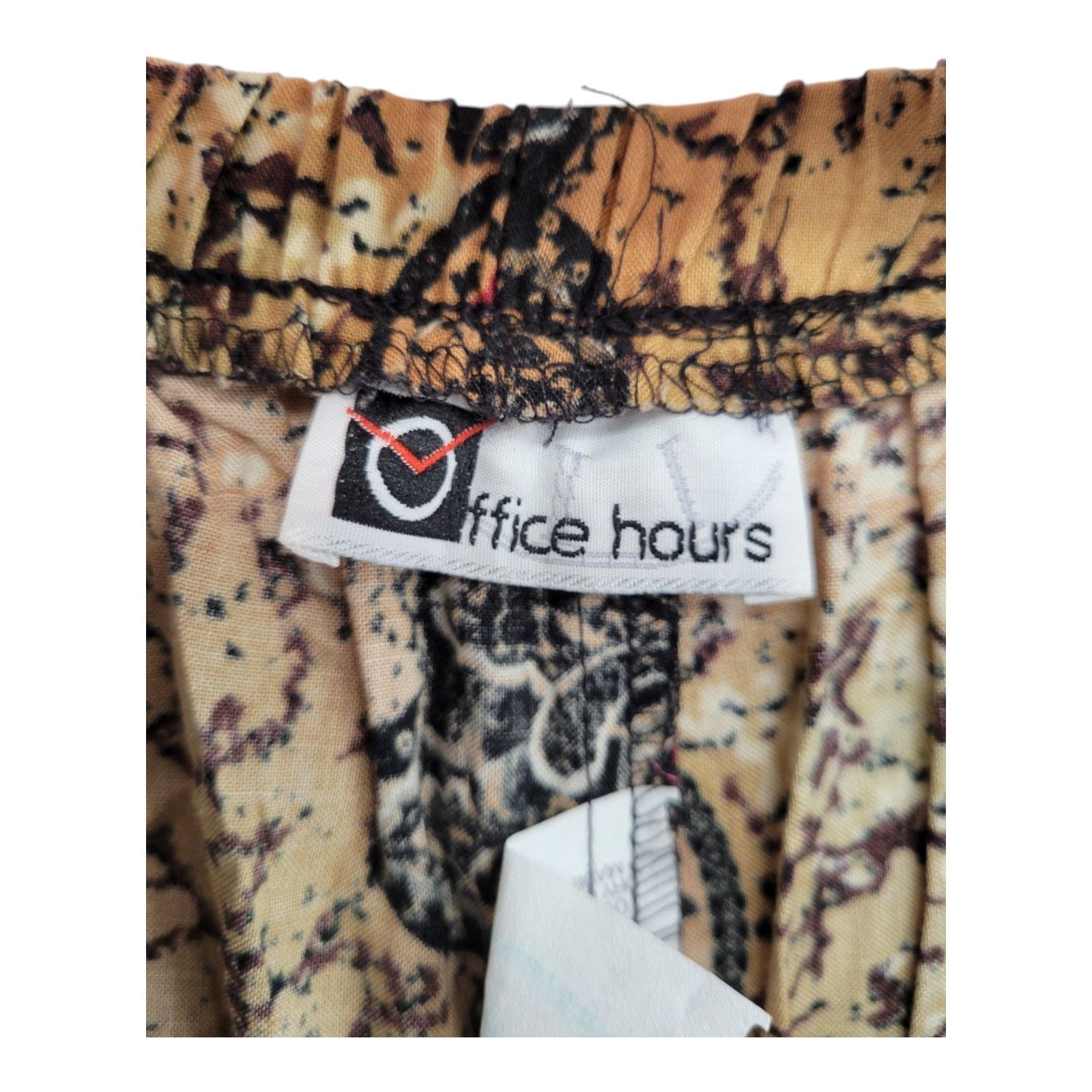 Office Hours Women's Small Floral Print Rayon Drawstring Casual Pants