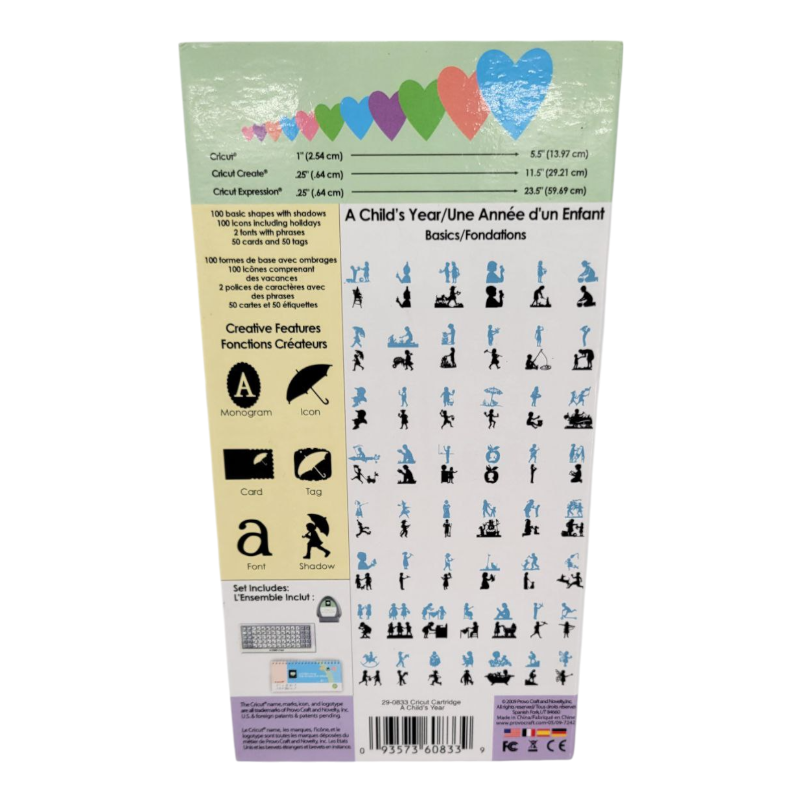 Cricut A Childs Year Die Cutting Cartridge 290833 with Handbook and Overlay