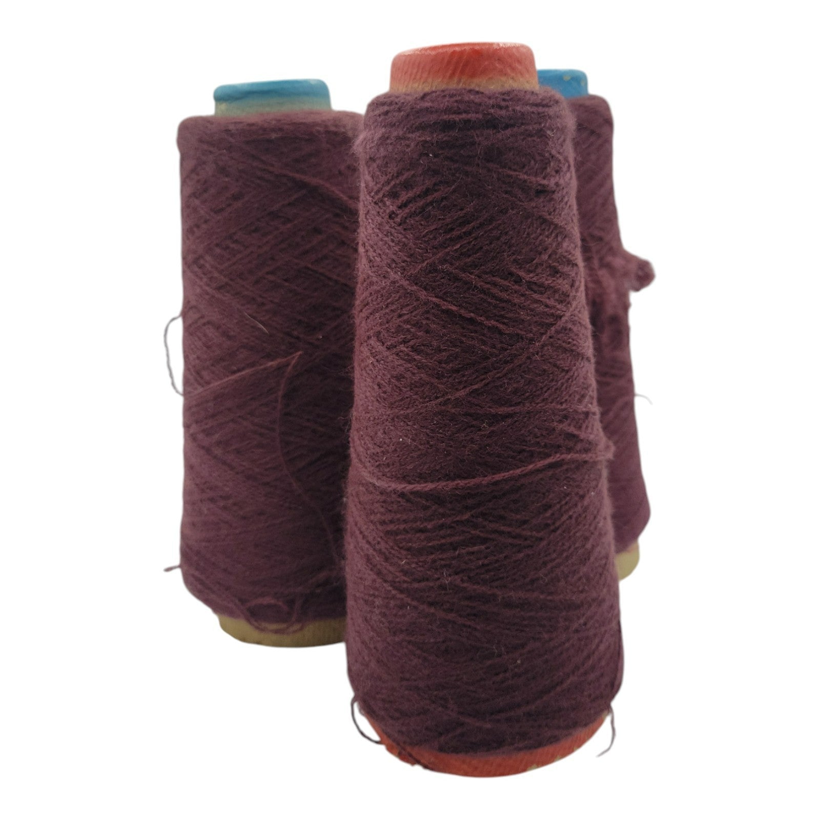 Vintage Spinnerin 2/24 Raisin Heather Yarn Cone Lot of 3