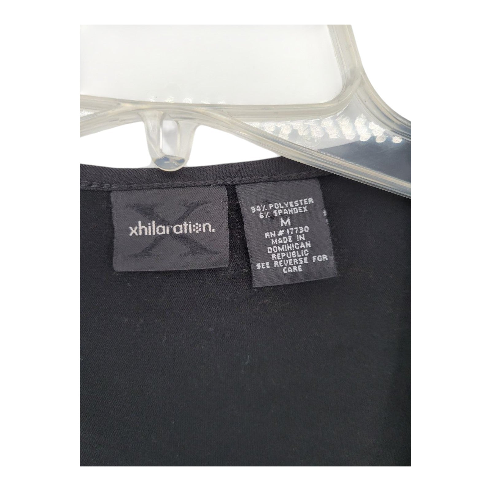 Xhilaration Women's Black Stretch Square Neck Top 3/4 Sleeve Size M