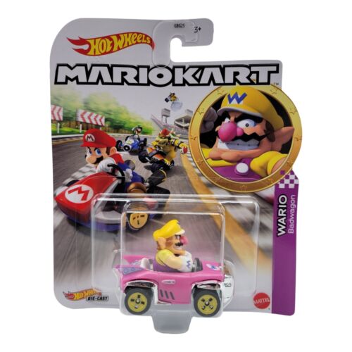 Hot Wheels Mario Kart Wario Badwagon Die Cast 1:64 Scale Mattel Super Mario GRN2