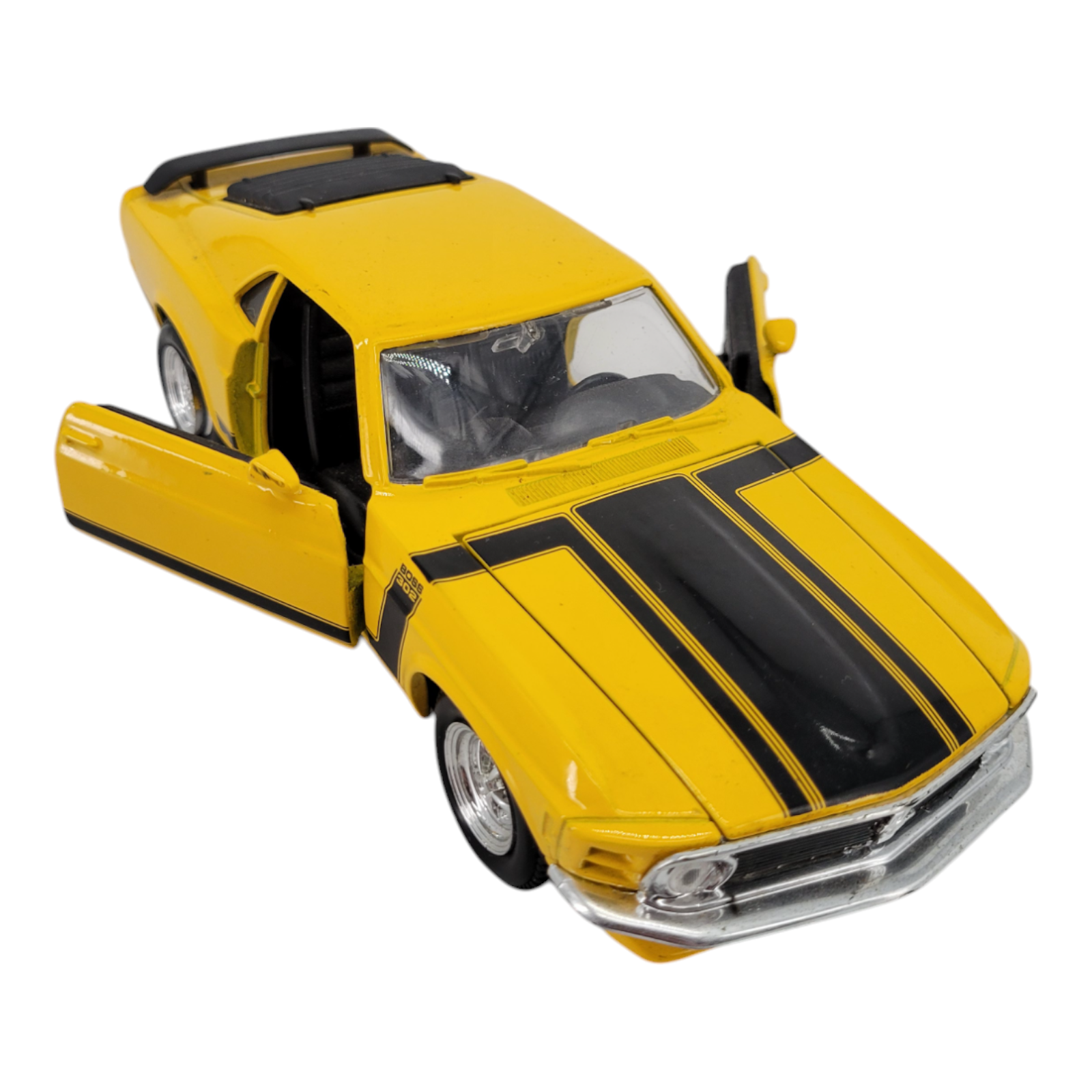 Maisto Diecast 1970 Boss 302 Mustang Yellow 1:24 Scale Model