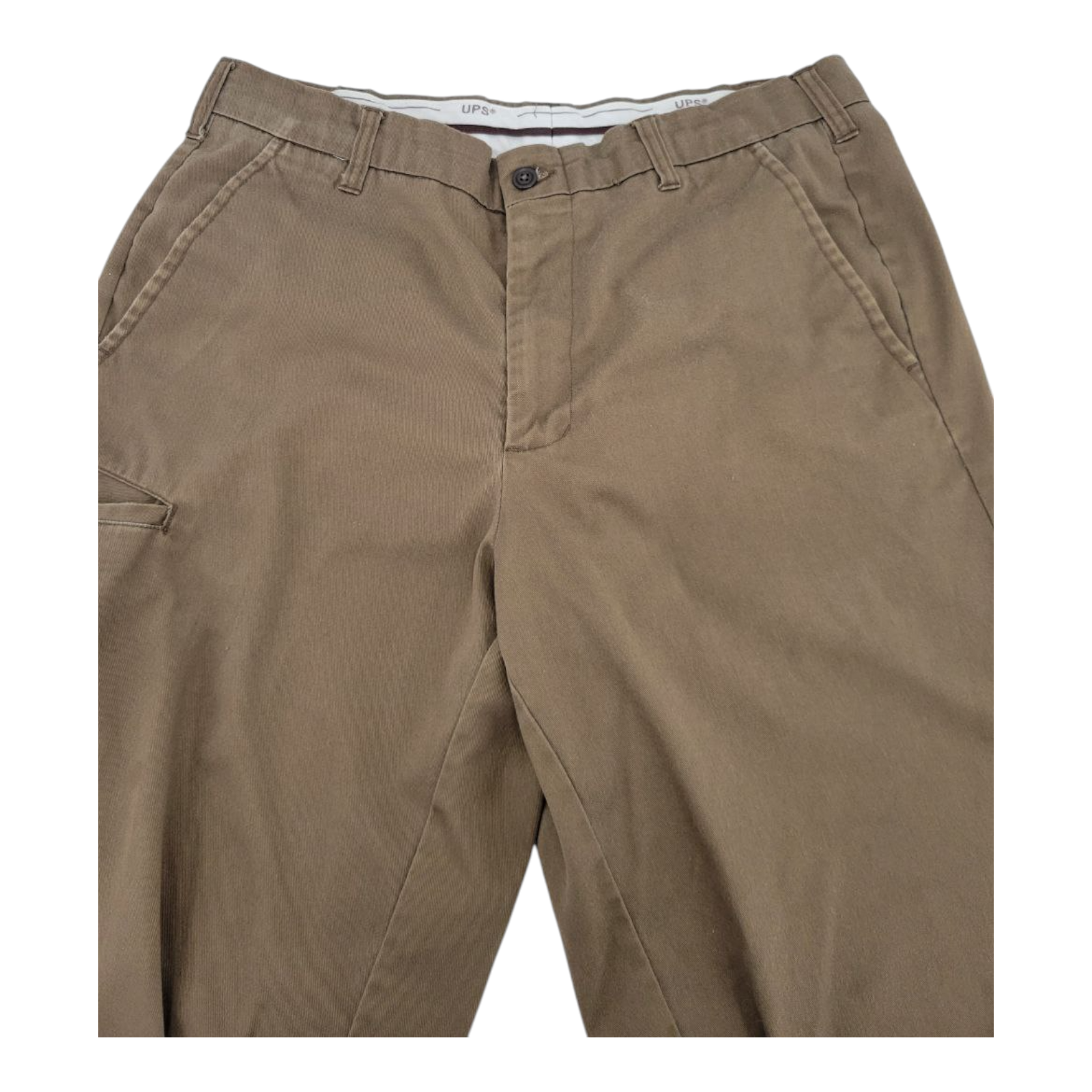 WearGuard UPS Work Pants Mens Brown Flat Front Utility Chinos 33x33 RN 49995