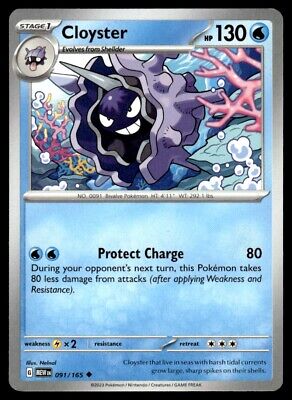 Pokemon 2023 Scarlet & Violet 151 Cloyster Uncommon #91 Near Mint Card