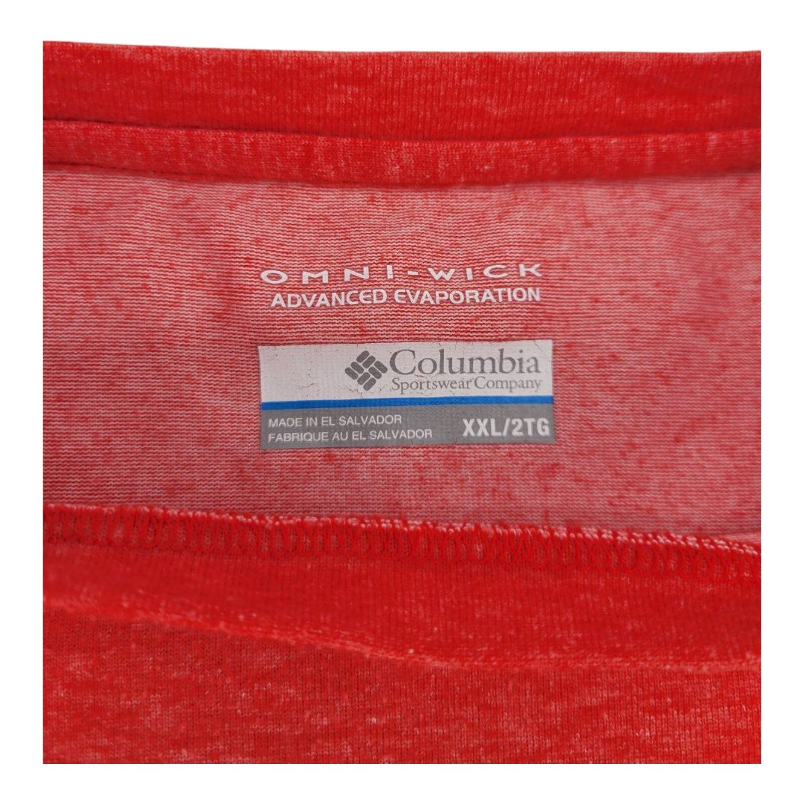 Columbia Omni Wick Red Heathered Short Sleeve T-Shirt Mens XXL