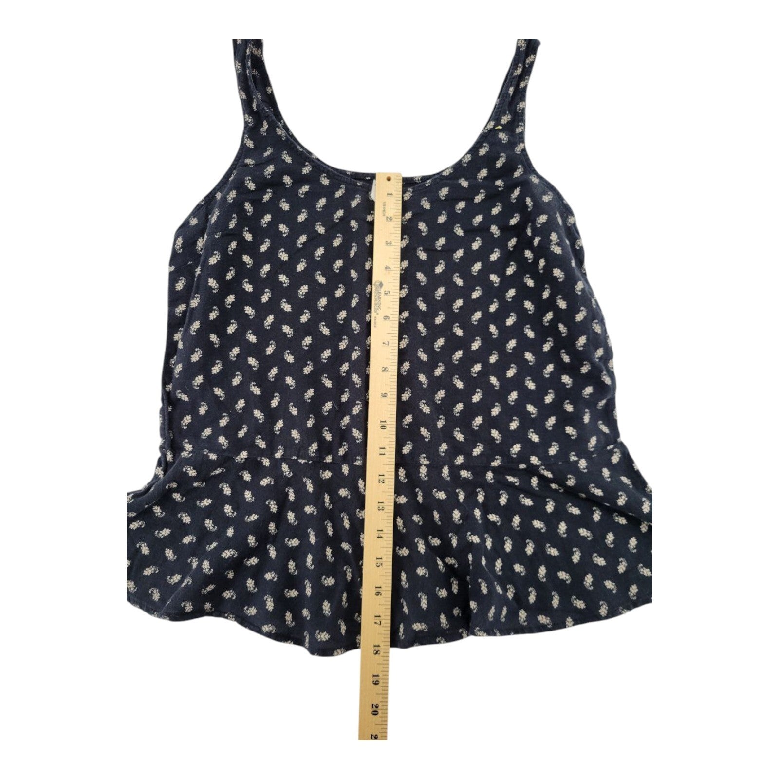 Old Navy Womens Black Floral Peplum Hem Tank Top Medium