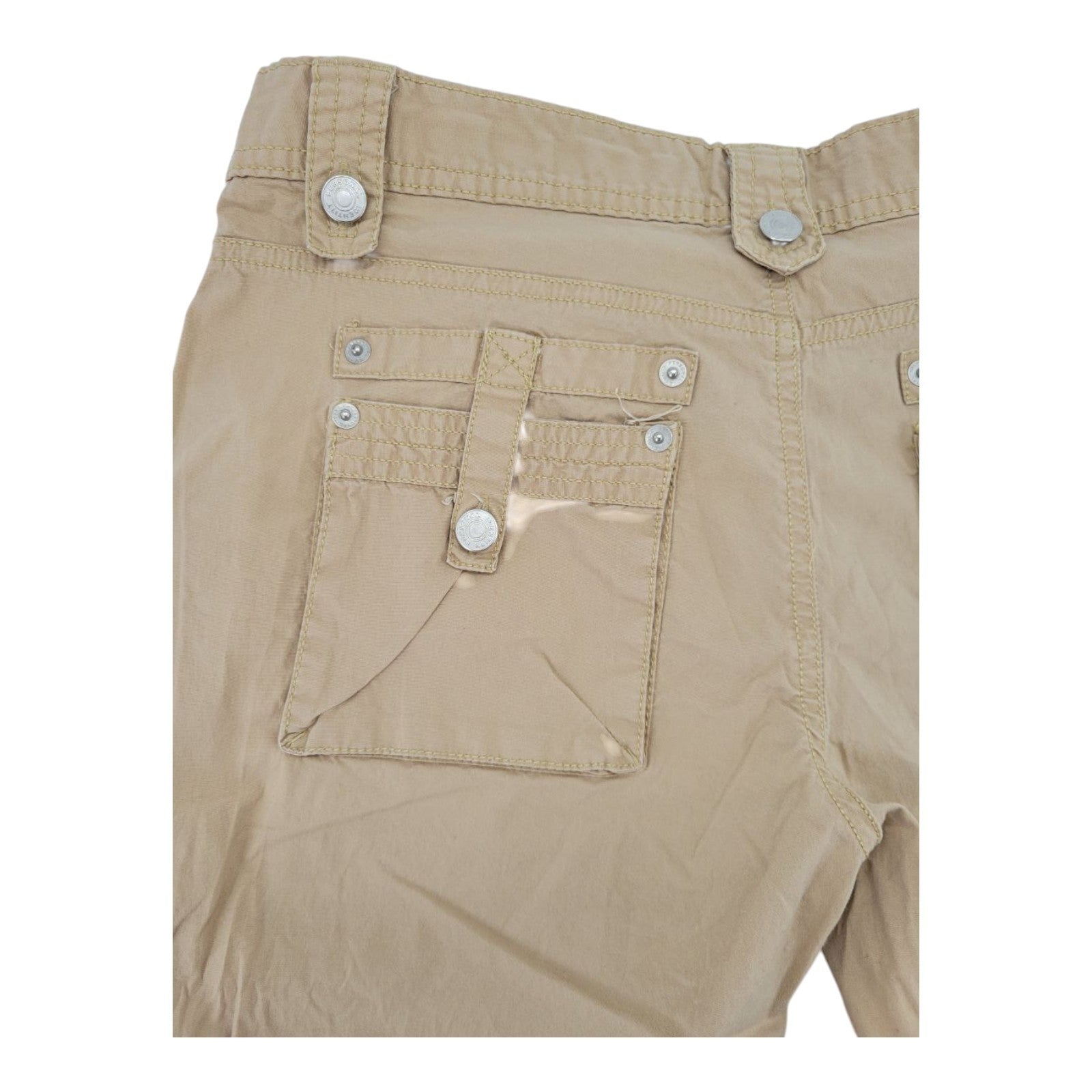 Personal Identity Women's Khaki Capri Pants 5 Cargo Stretch Drawstring
