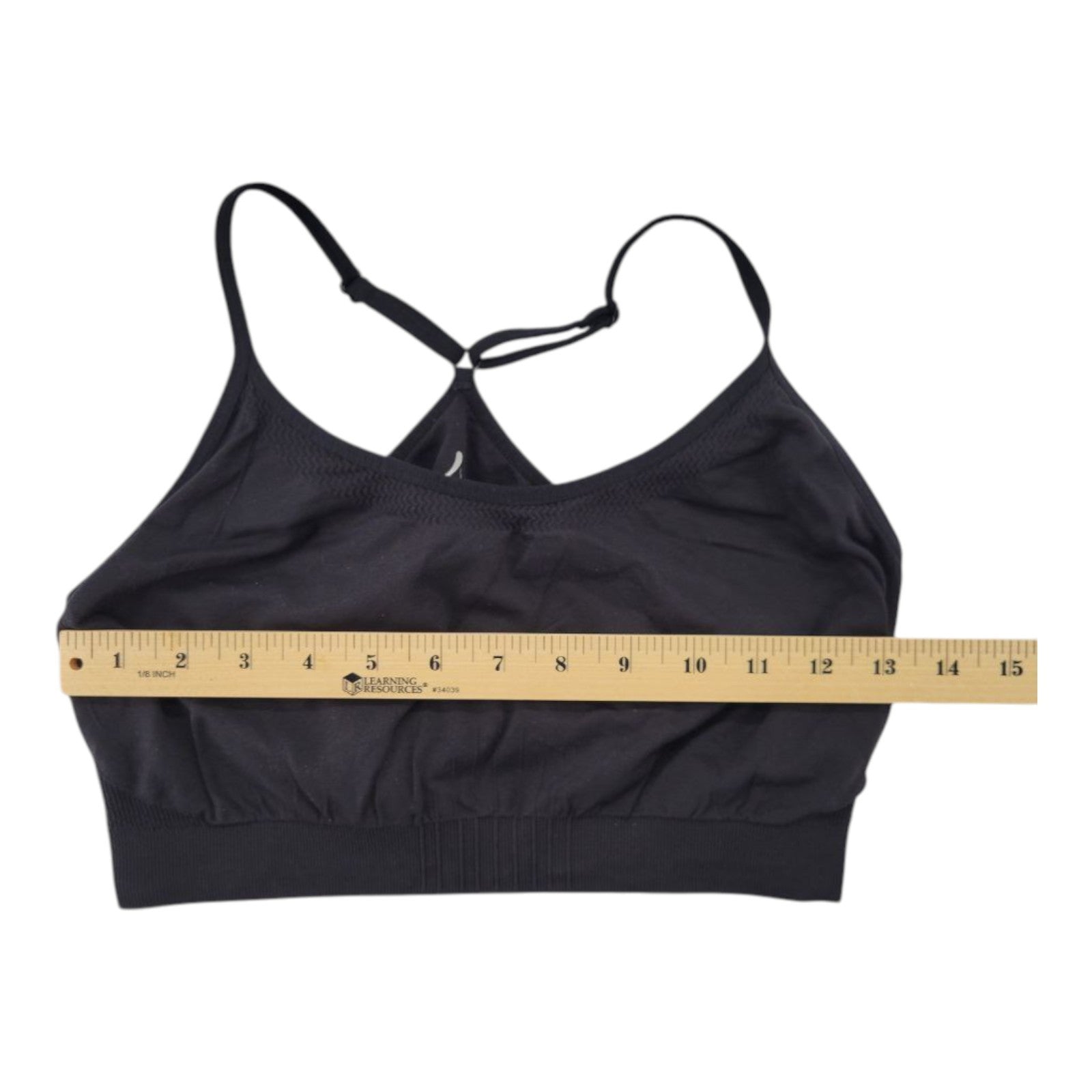 Aspire Women's Black Seamless Sports Bra Crossback Stretch Nylon Spandex XL