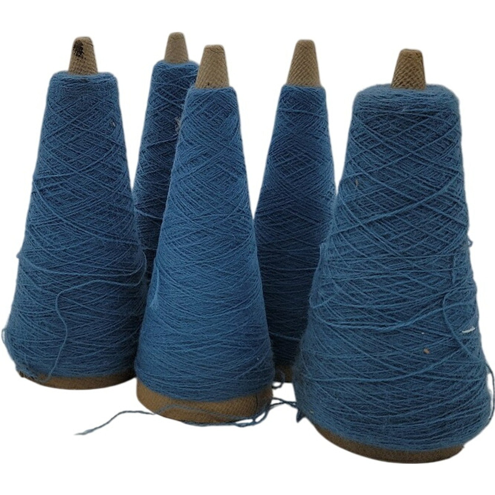Vintage Phoenix Dye Works 2/24 Acrylic Yarn Cone Federal Blue 449011 Lot of 5