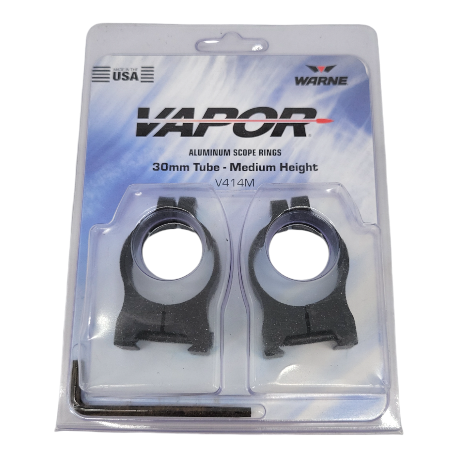 Warne Vapor Aluminum Scope Rings Matte Black 30mm Medium V414M