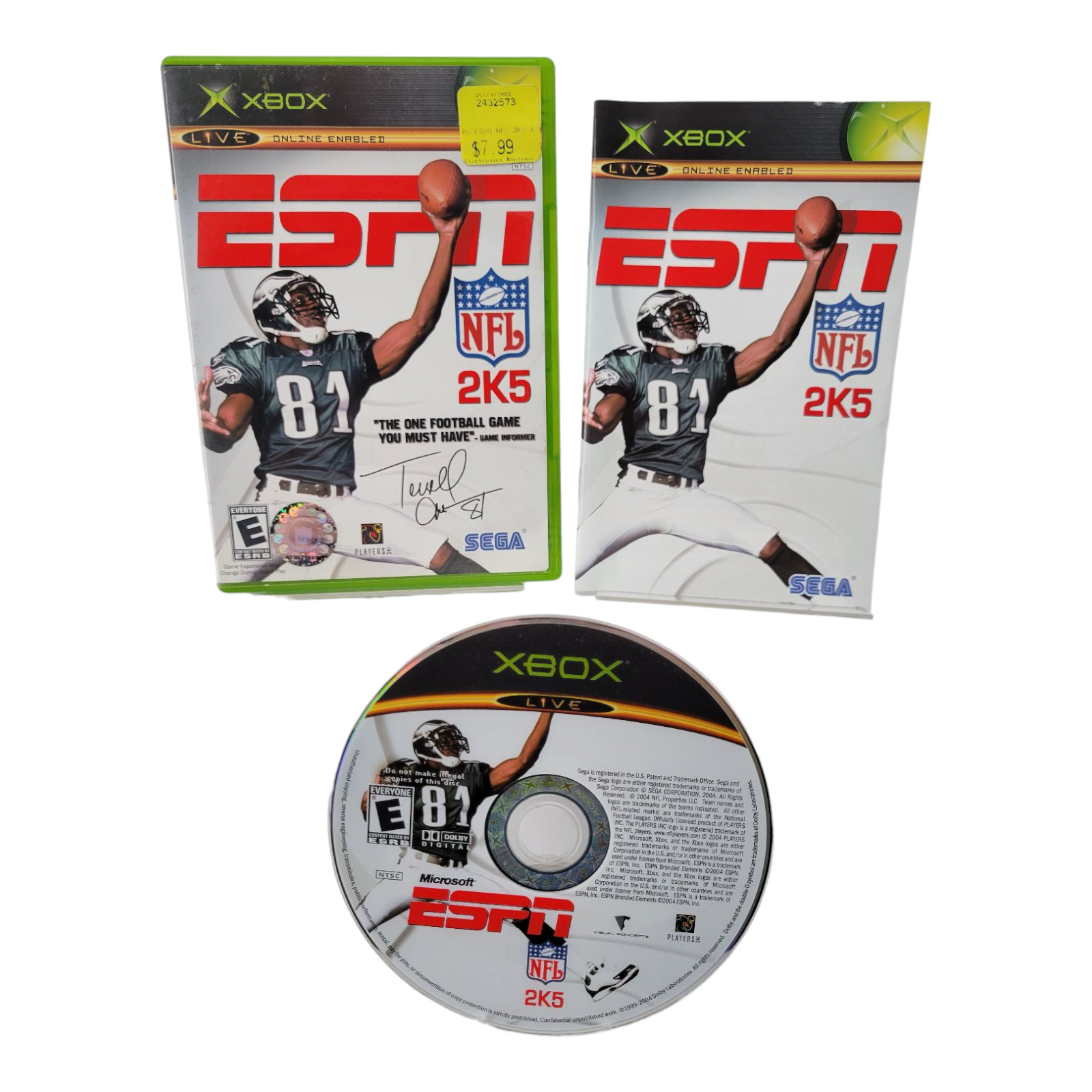 SEGA ESPN NFL 2K5 Xbox 2004 Complete with Manual Case