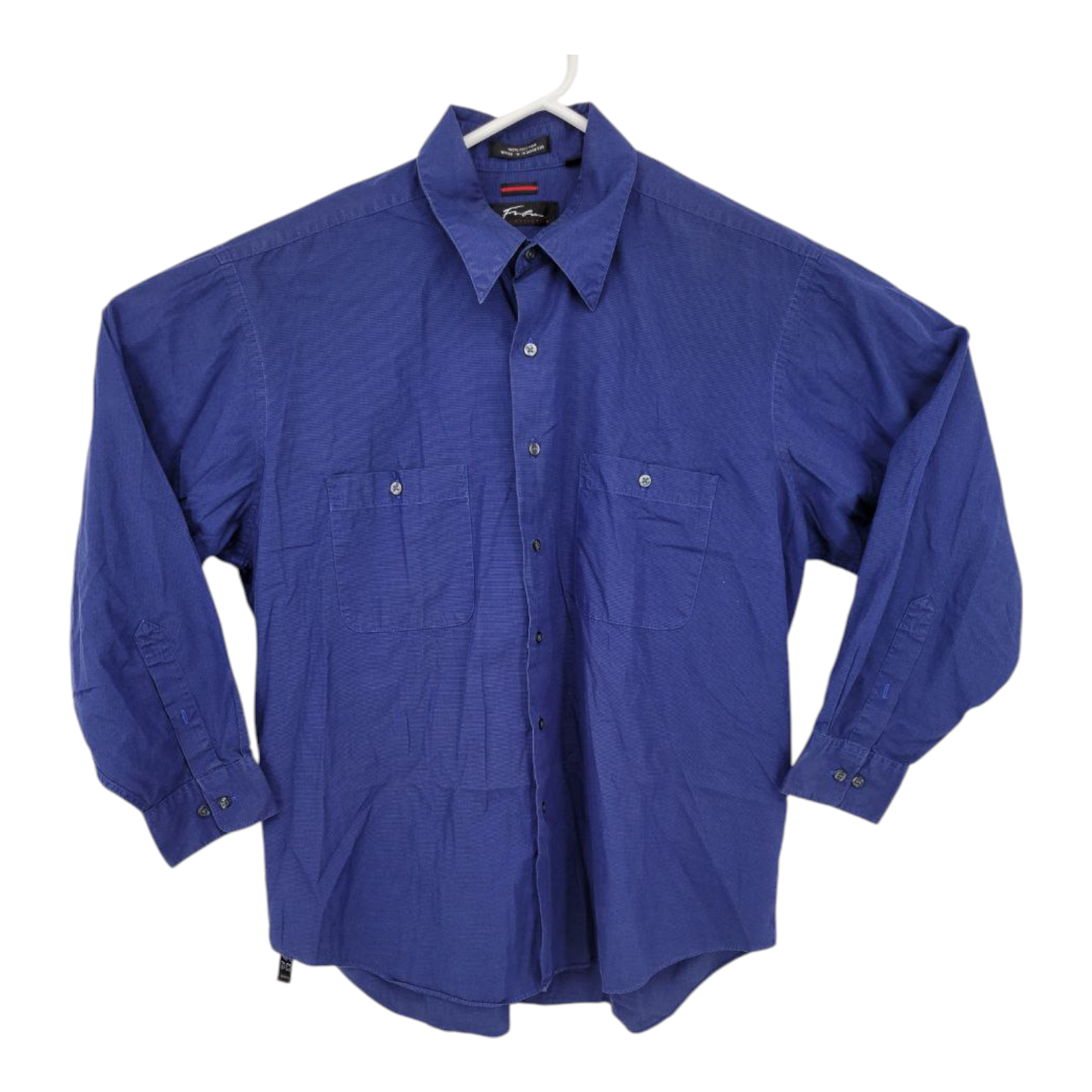 Fubu The Collection Blue Long Sleeve Button Up Shirt Mens XL