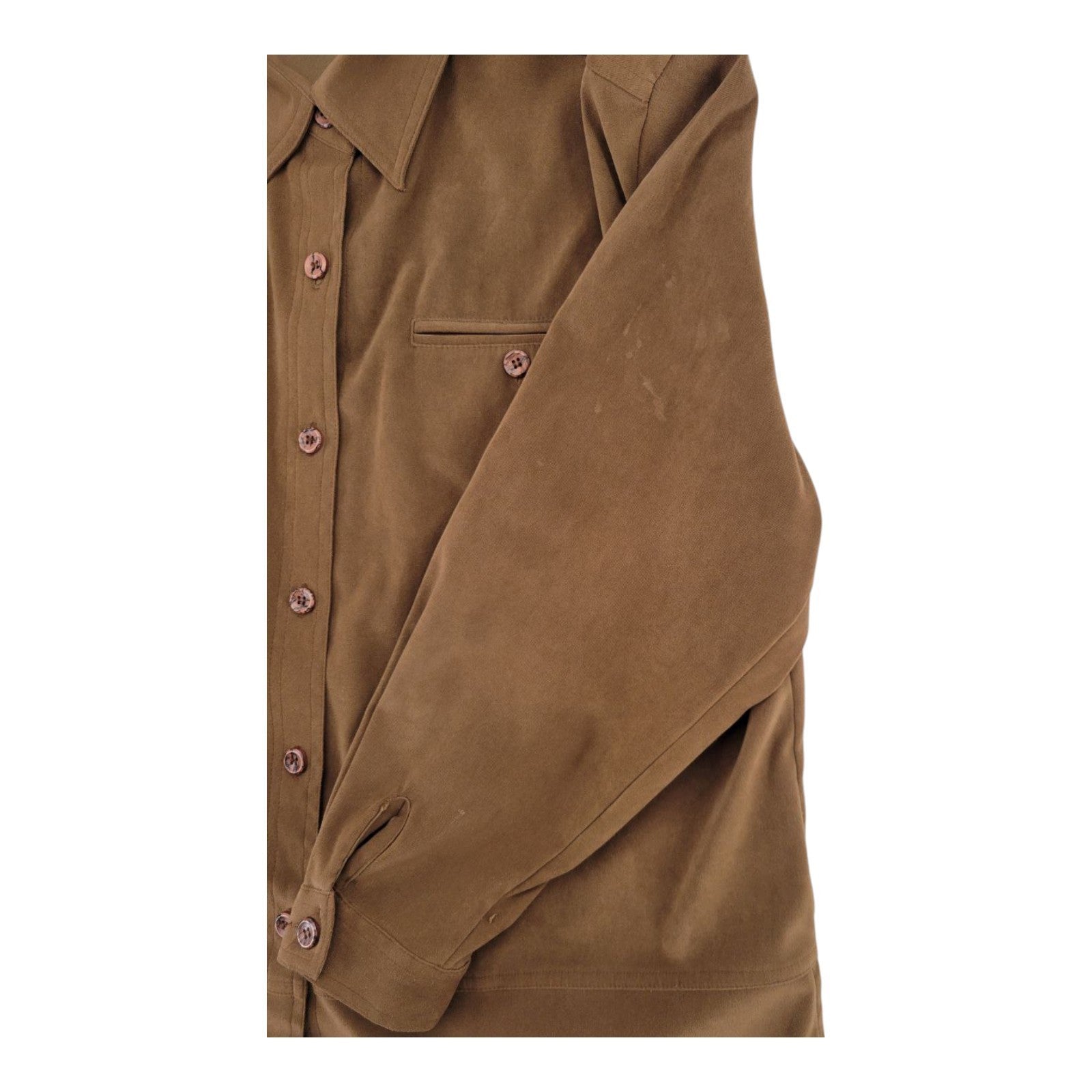 Joanna Plus 18W Brown Button Front Blouse Long Sleeve Stretch Polyester
