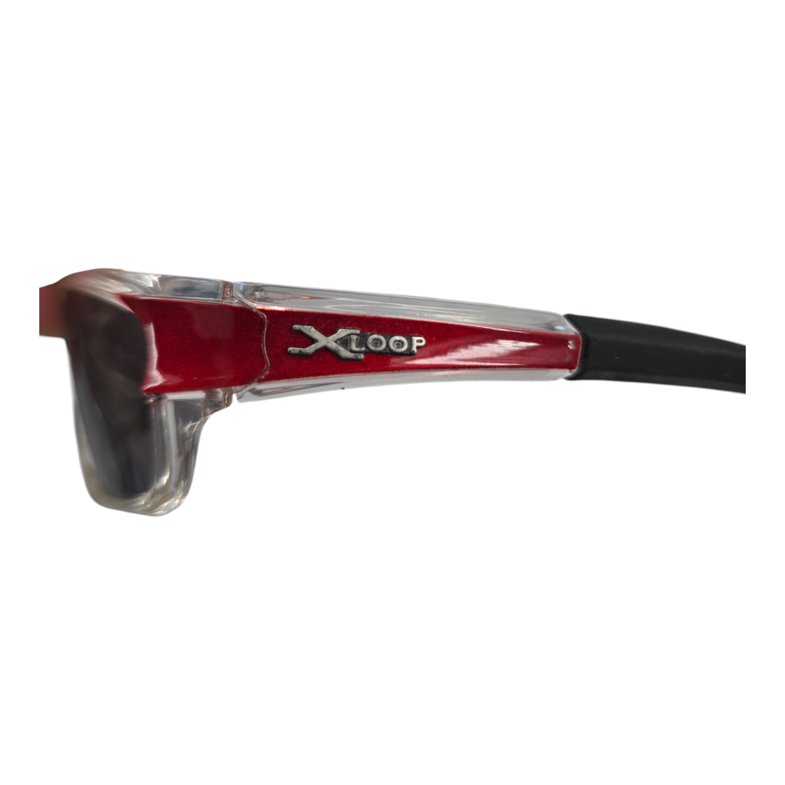 XLoop KG-X2418 Sport Wrap Sunglasses Red Black Frame Smoke Lenses UV Protection