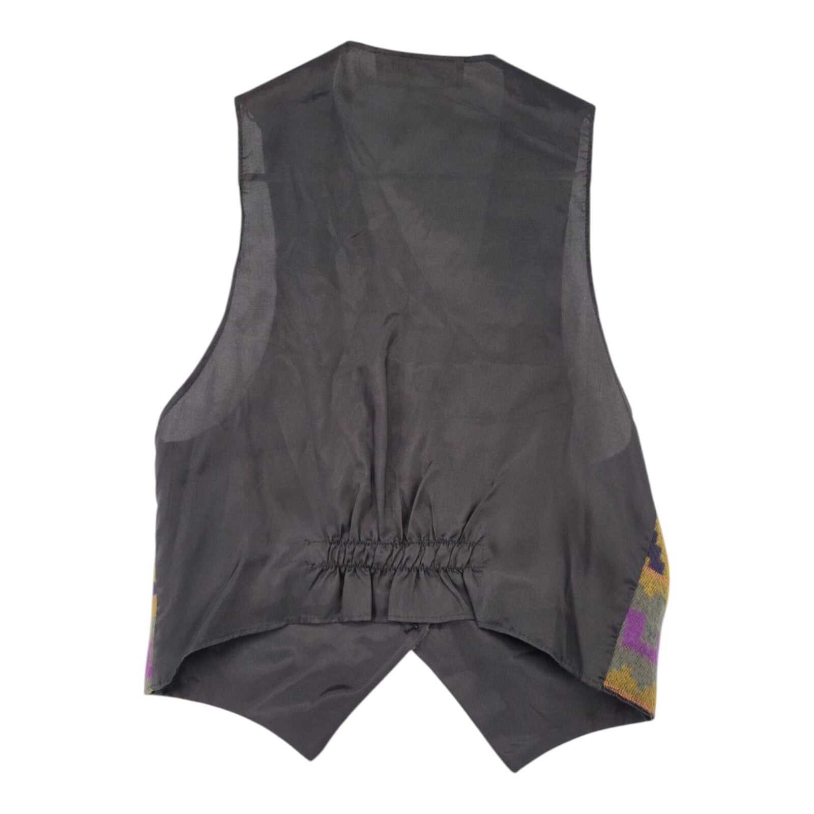 AJ Maxwell Southwest Aztec Knit Button Vest Black Purple Gold Lined Size M