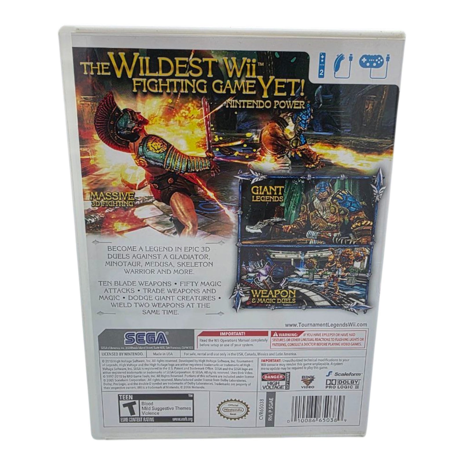 Tournament of Legends Nintendo Wii 2010 Fighting Video Game CIB Complete Tested
