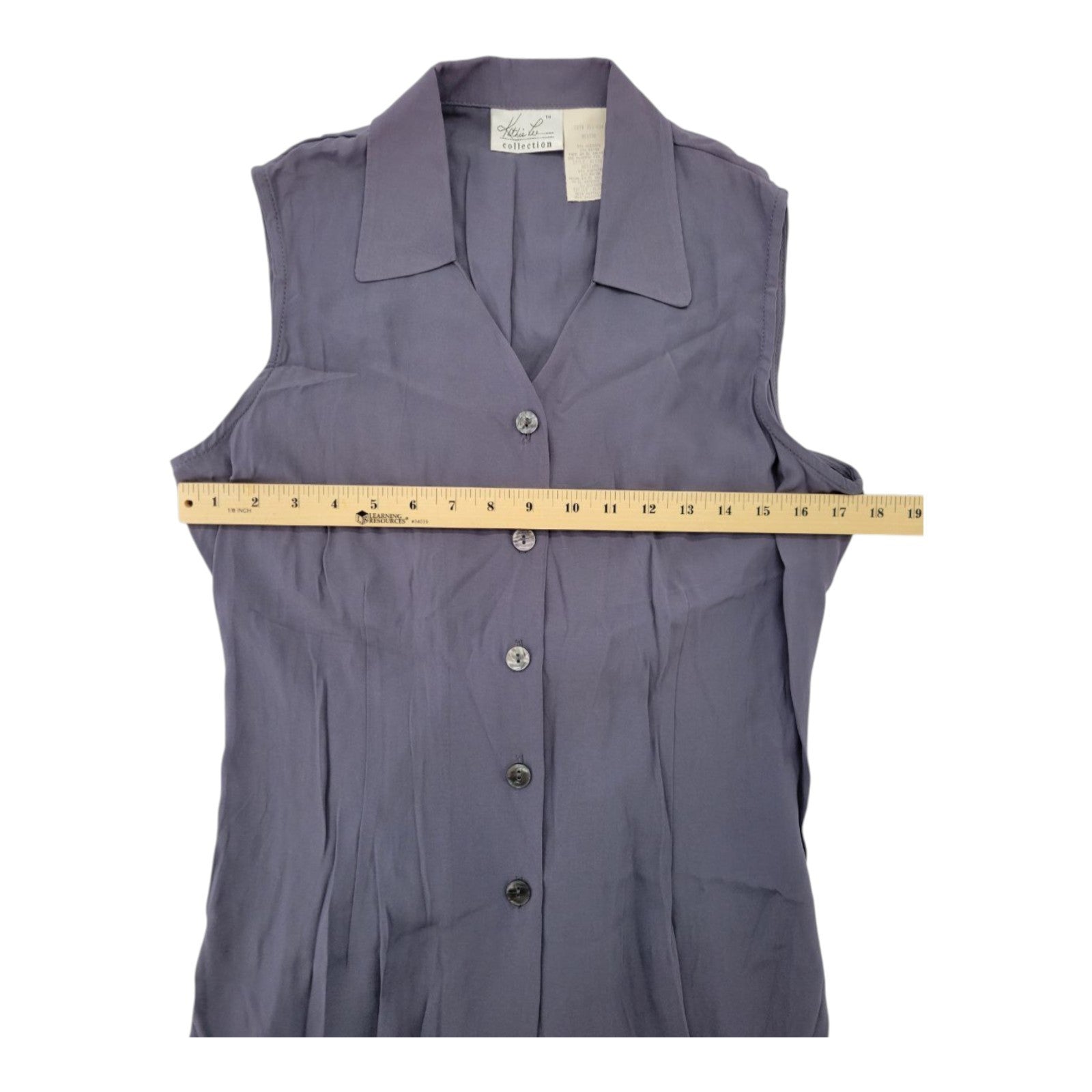 Kathi Lee Collection Women's Purple Sleeveless Button-Front Blouse Size M