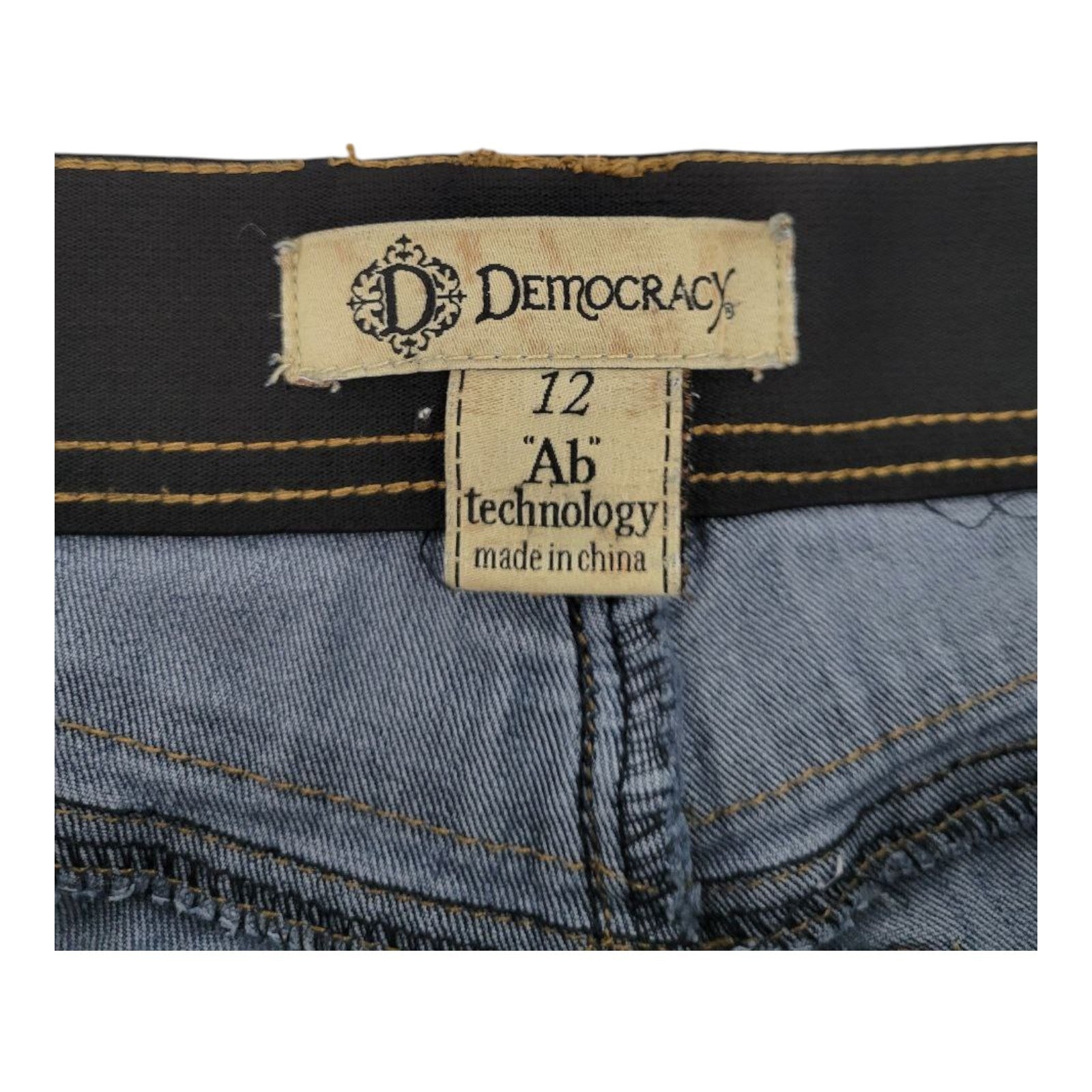 Democracy Women's Ab Tech Skinny Jeans Size 12 Blue Stretch Denim