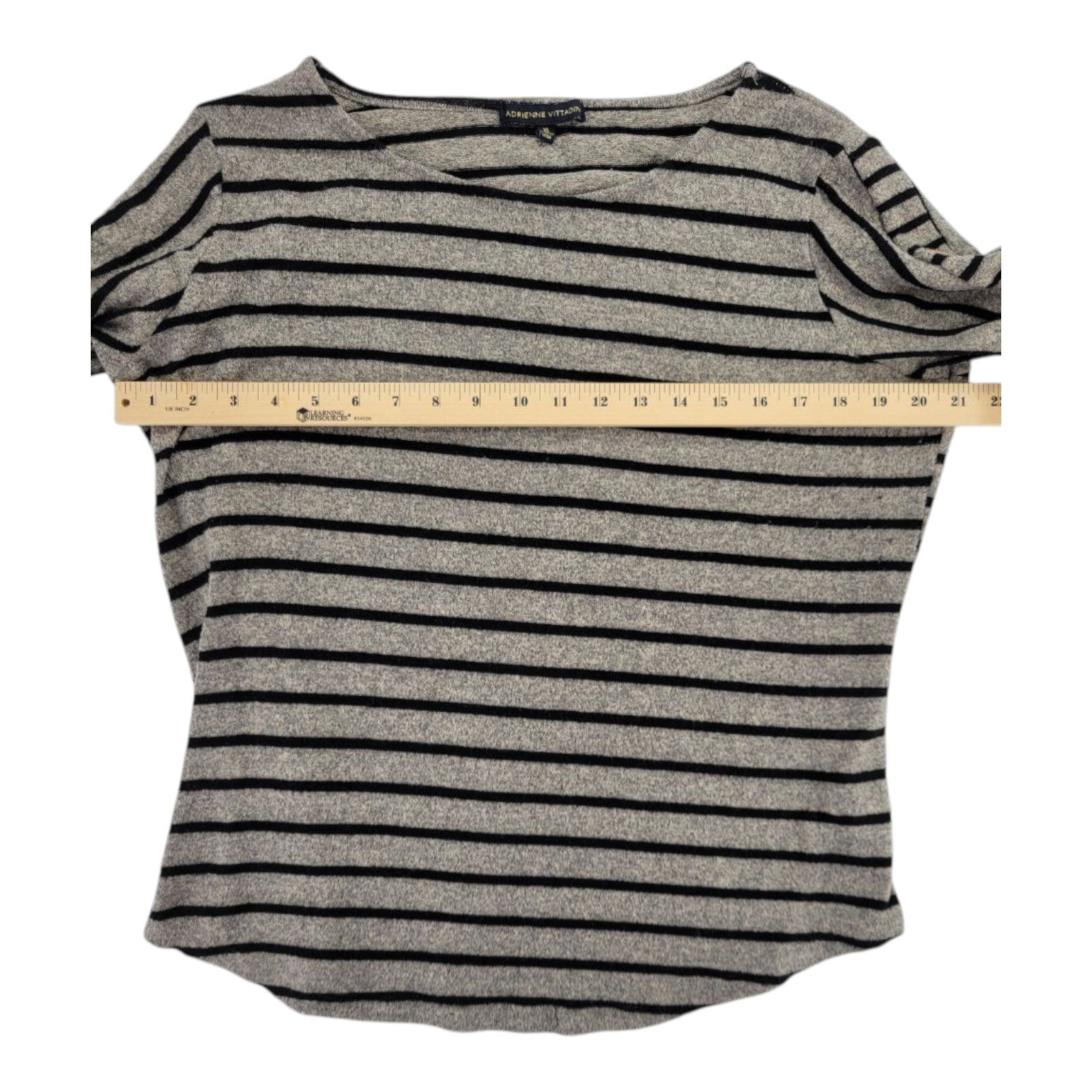 Adrienne Vittadini Stripe Top 3/4 Sleeve Women's XL