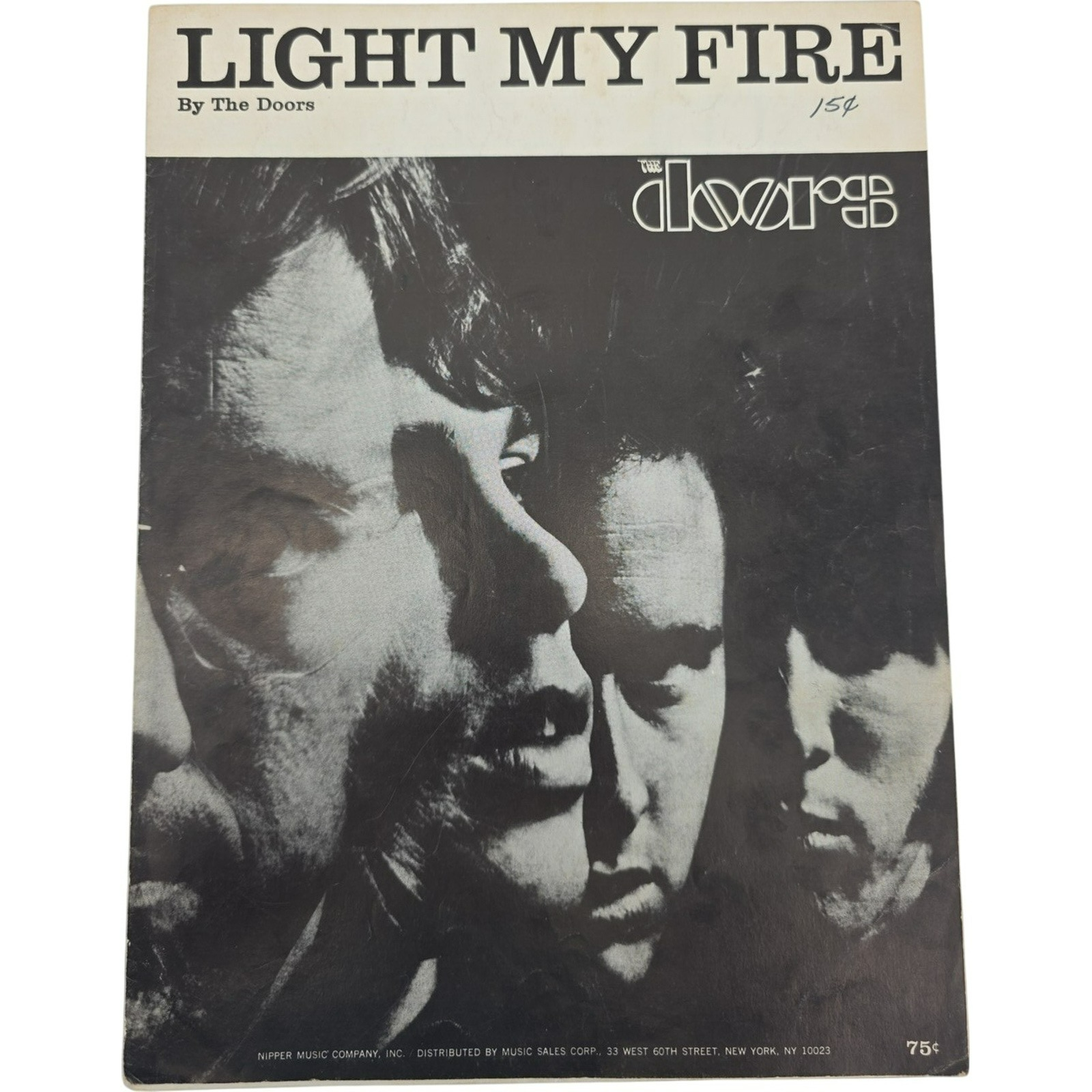 Vintage 1967 Sheet Music Light My Fire by The Doors