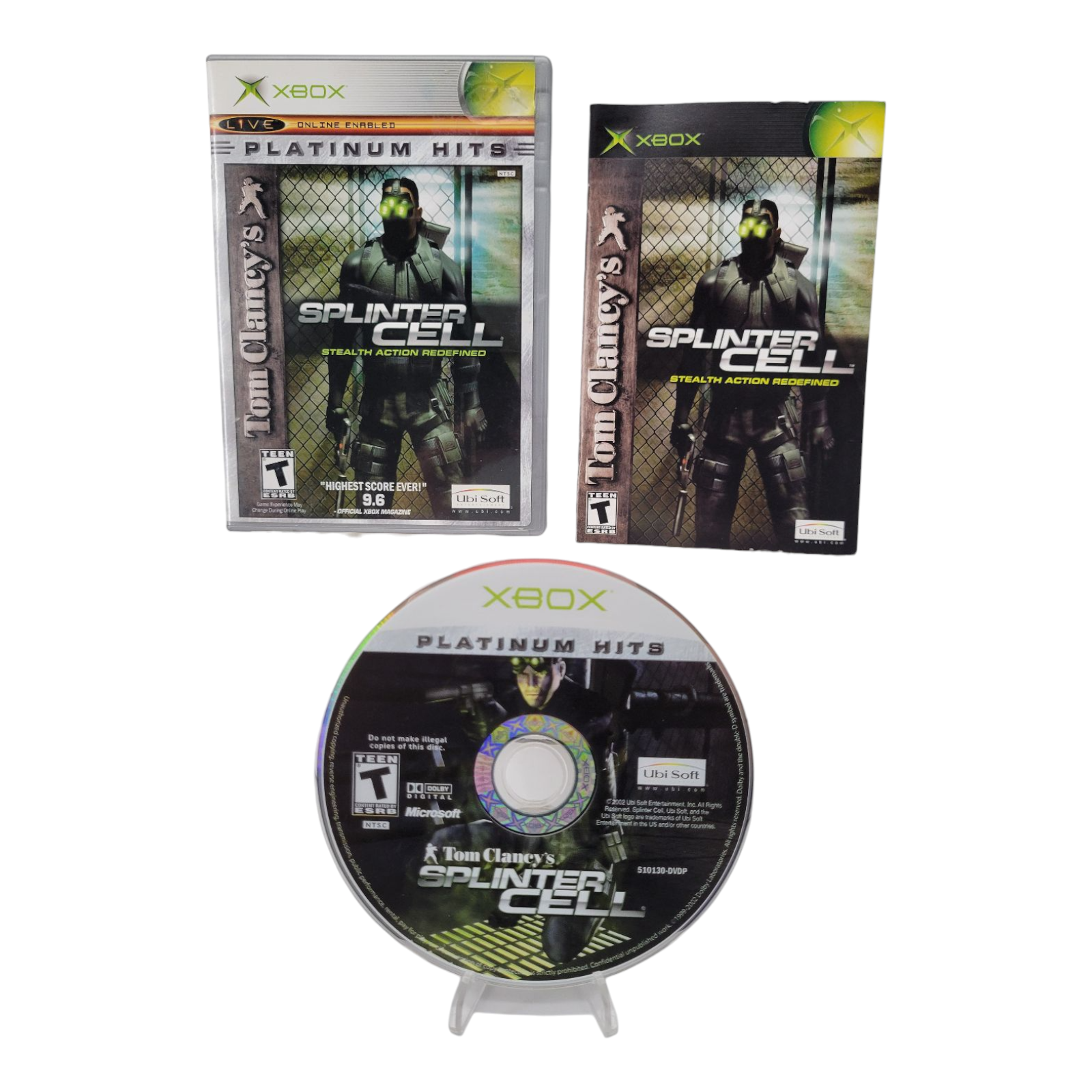 Xbox Tom Clancys Splinter Cell Xbox Platinum Hits 2002 Complete Case Manual